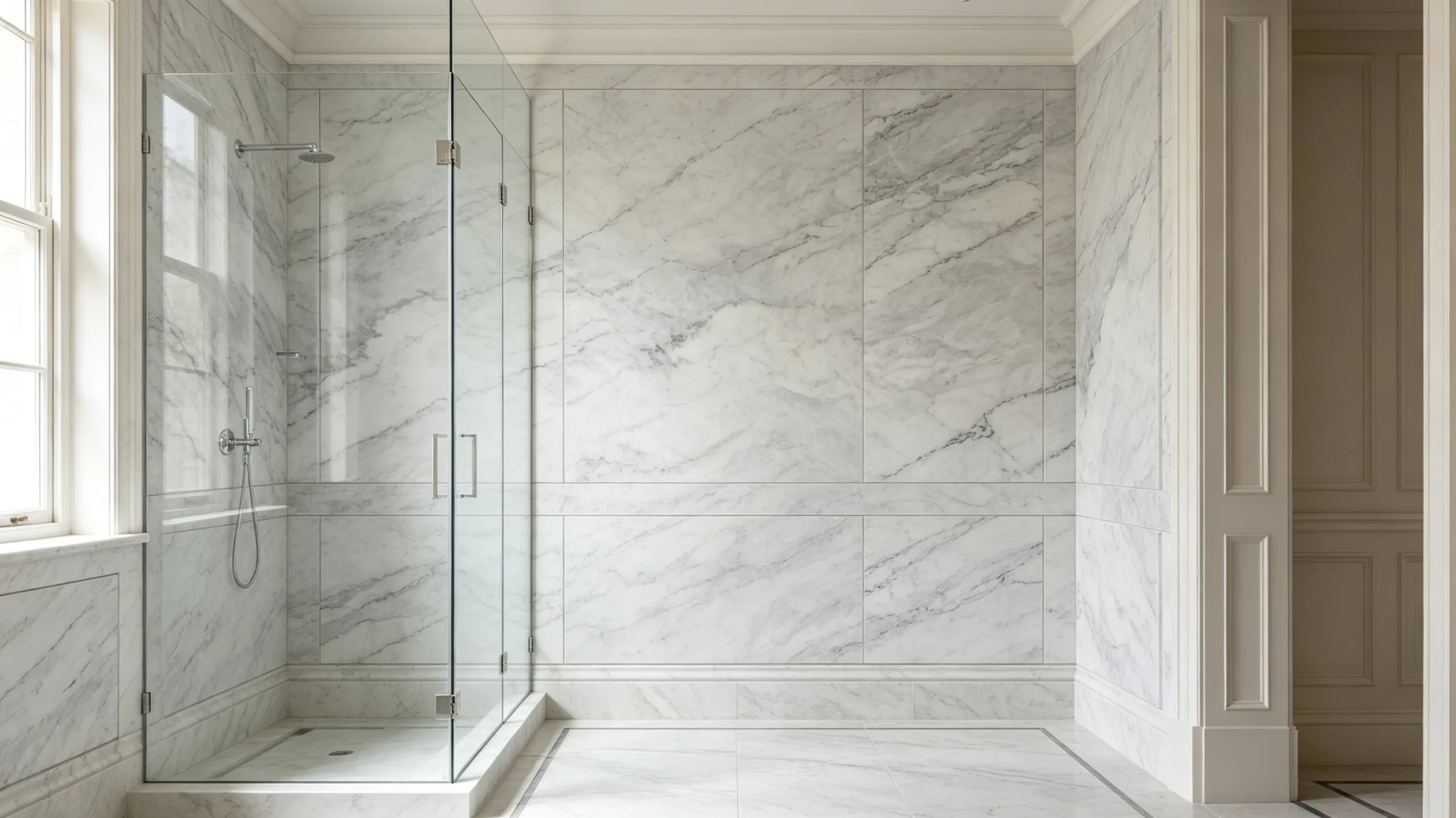Arabescatus Marble Bathroom Wall