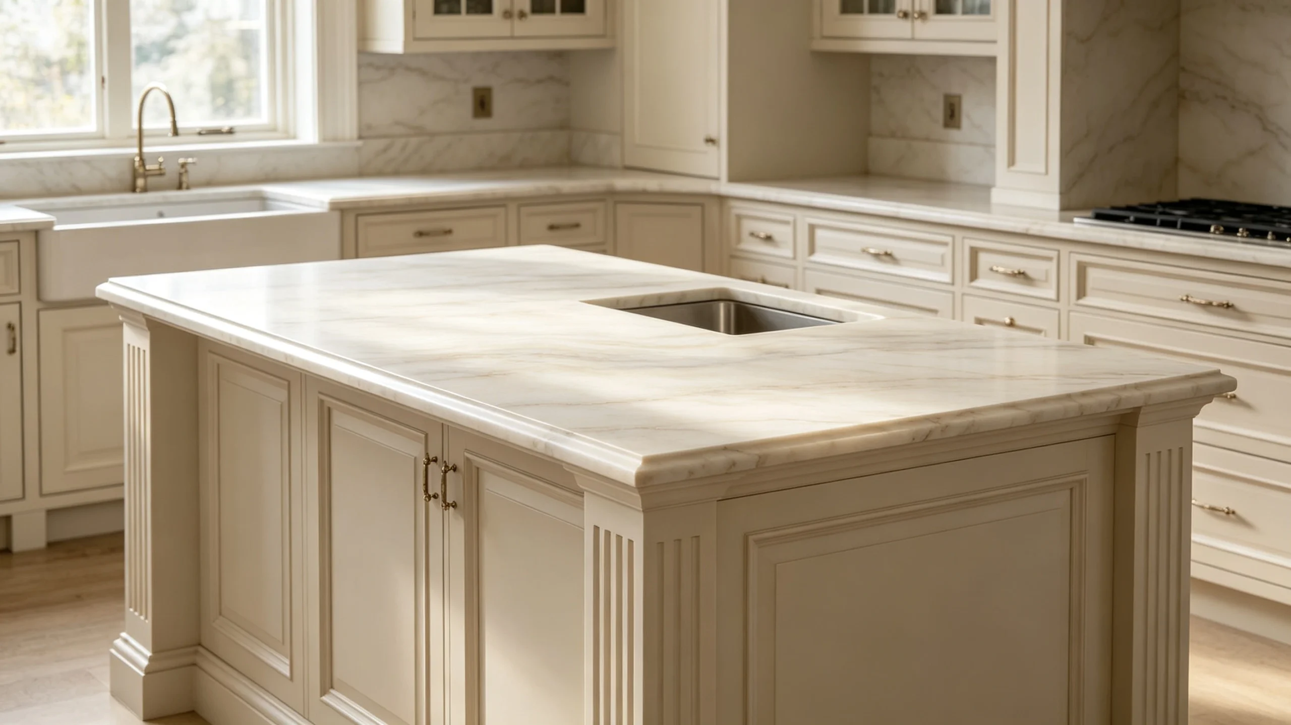 Austral Dream Marble Kitchen Island
