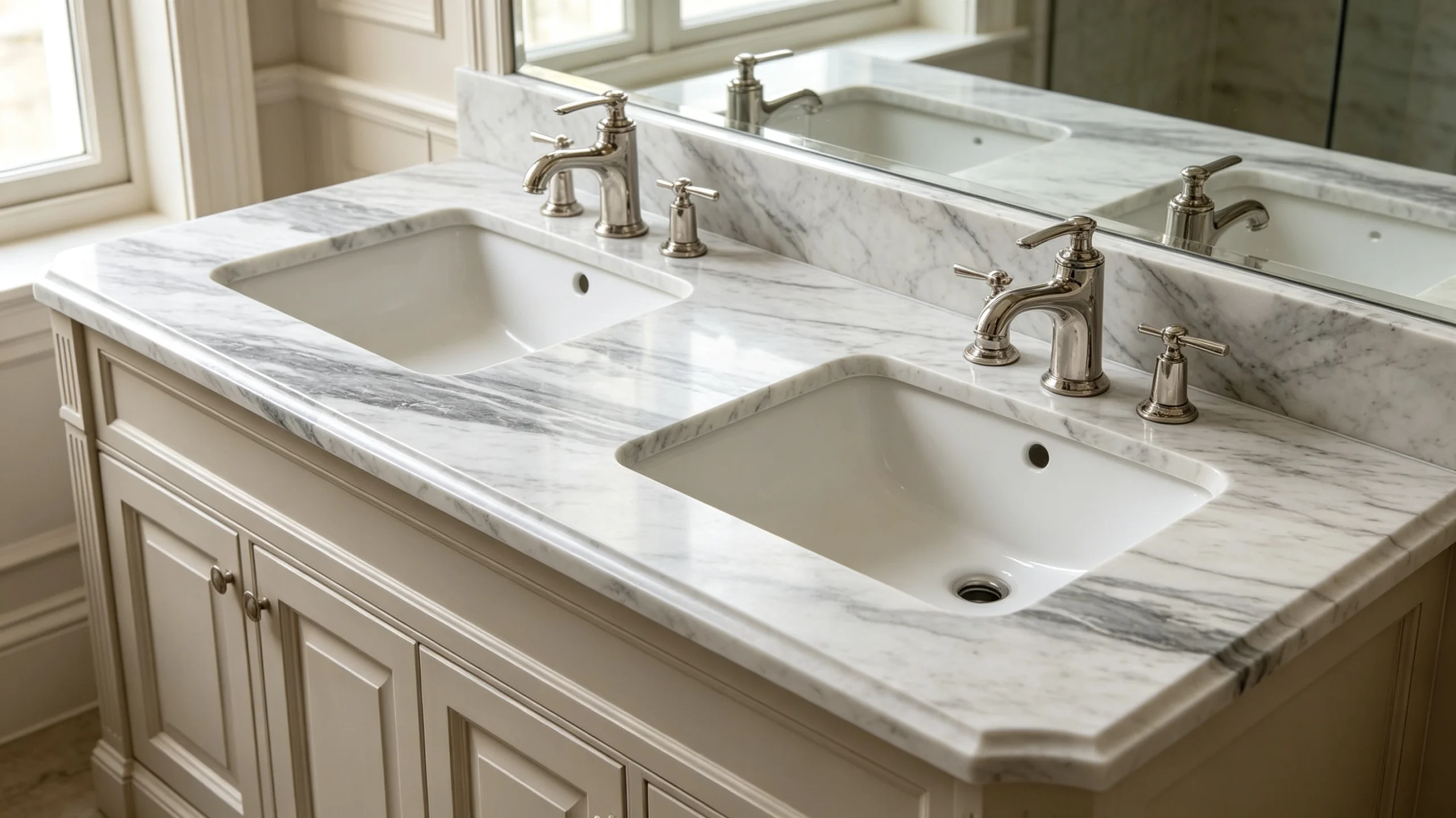 Bardiglio Marble Bathroom Vanity