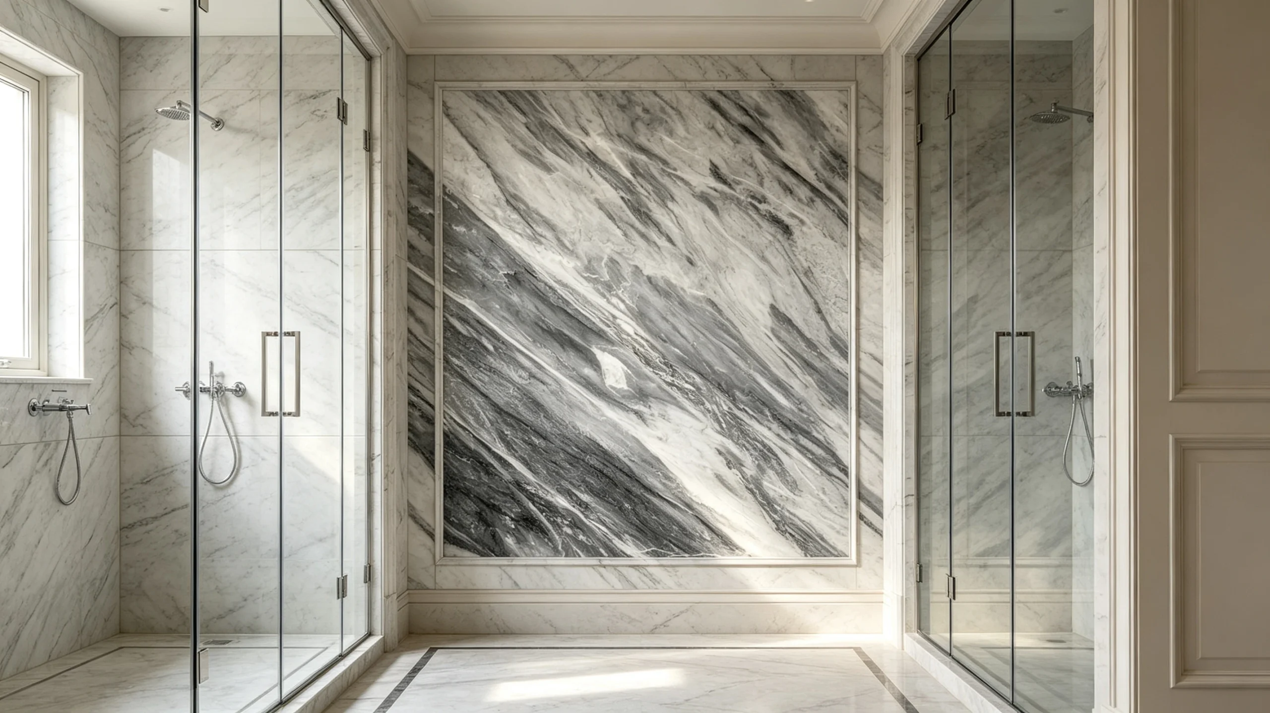 Bardiglio Marble Bathroom Wall