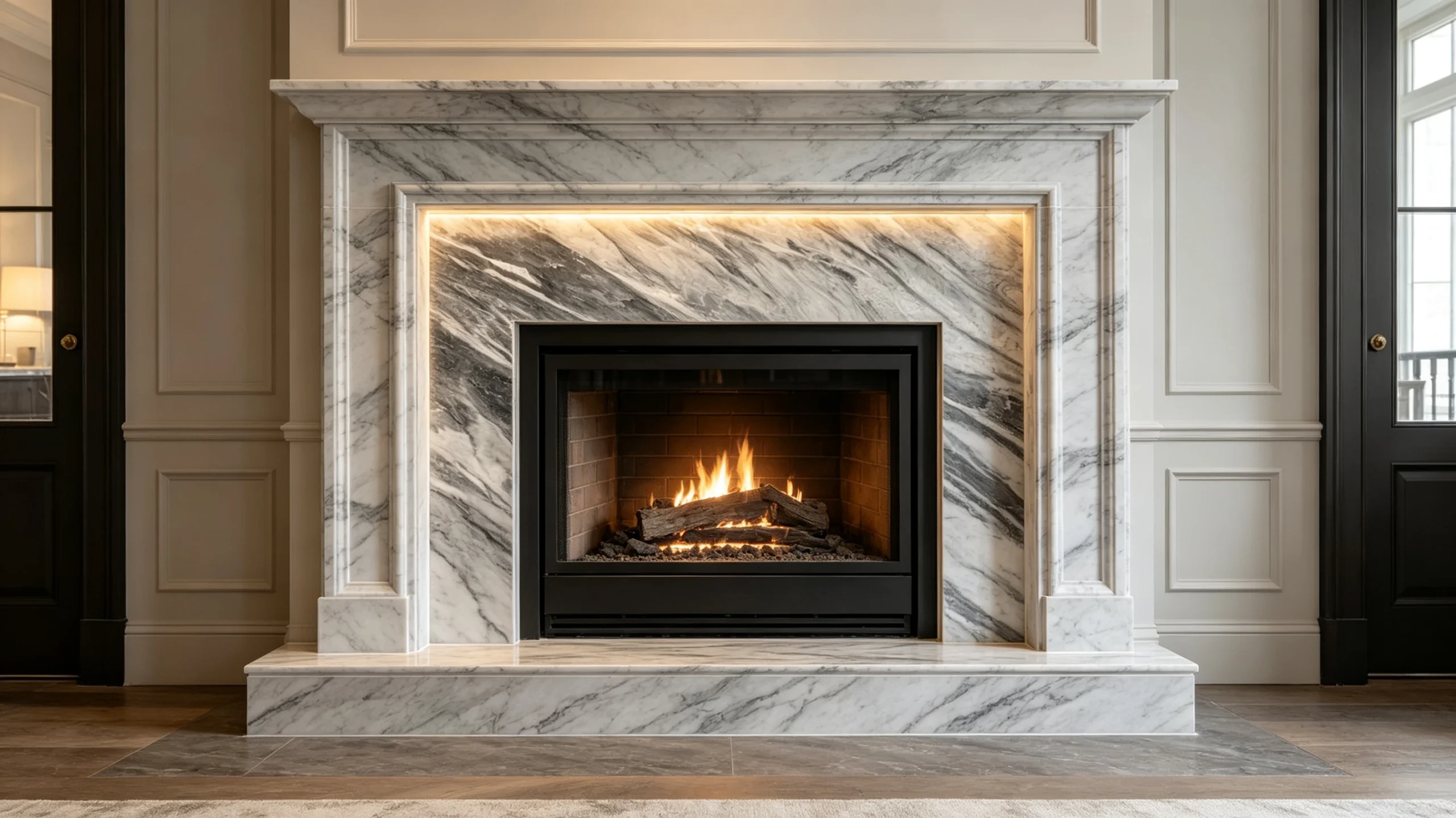 Bardiglio Marble Fireplace Surround