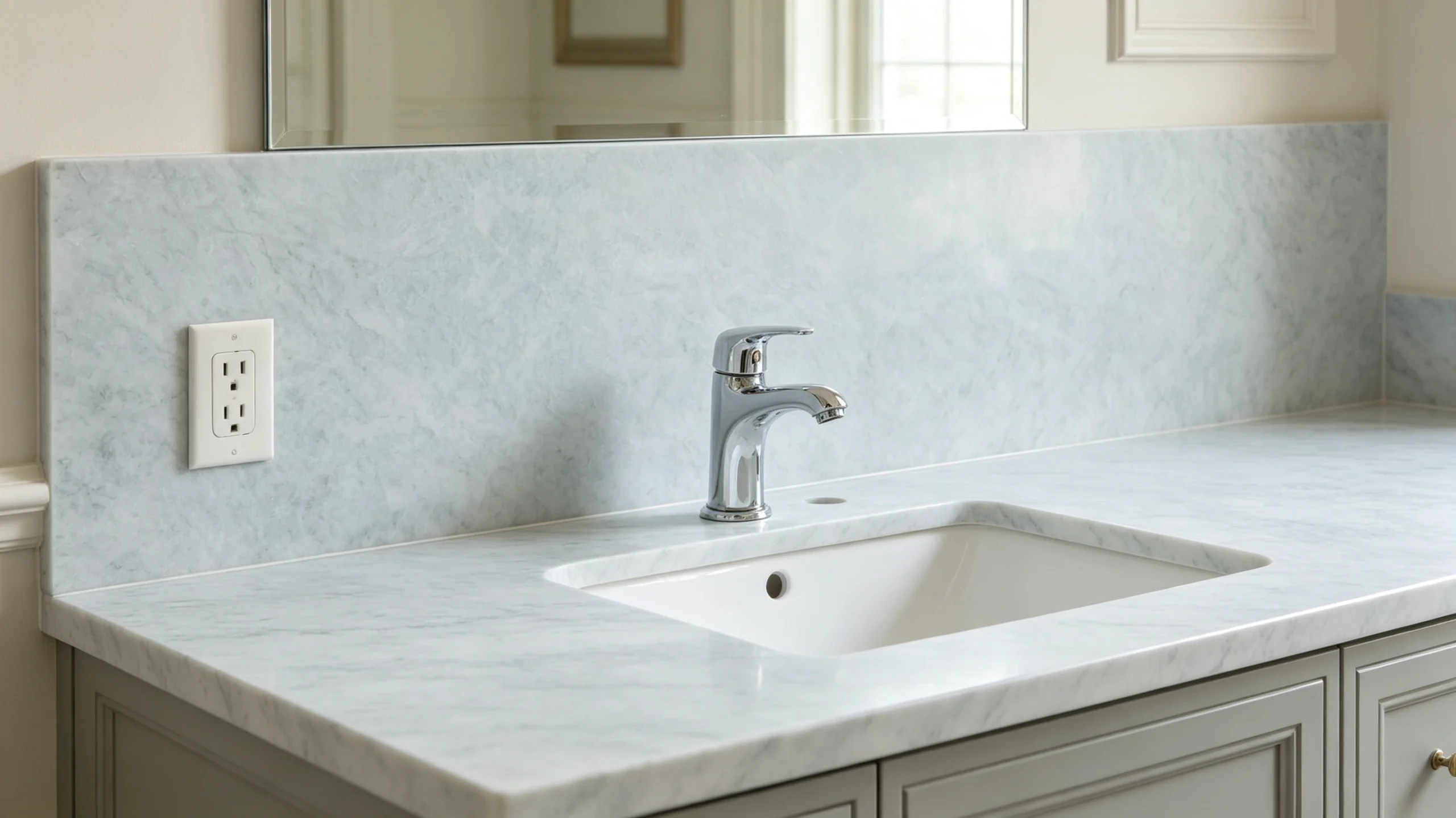 Bateig Azul Marble Bathroom Backsplash