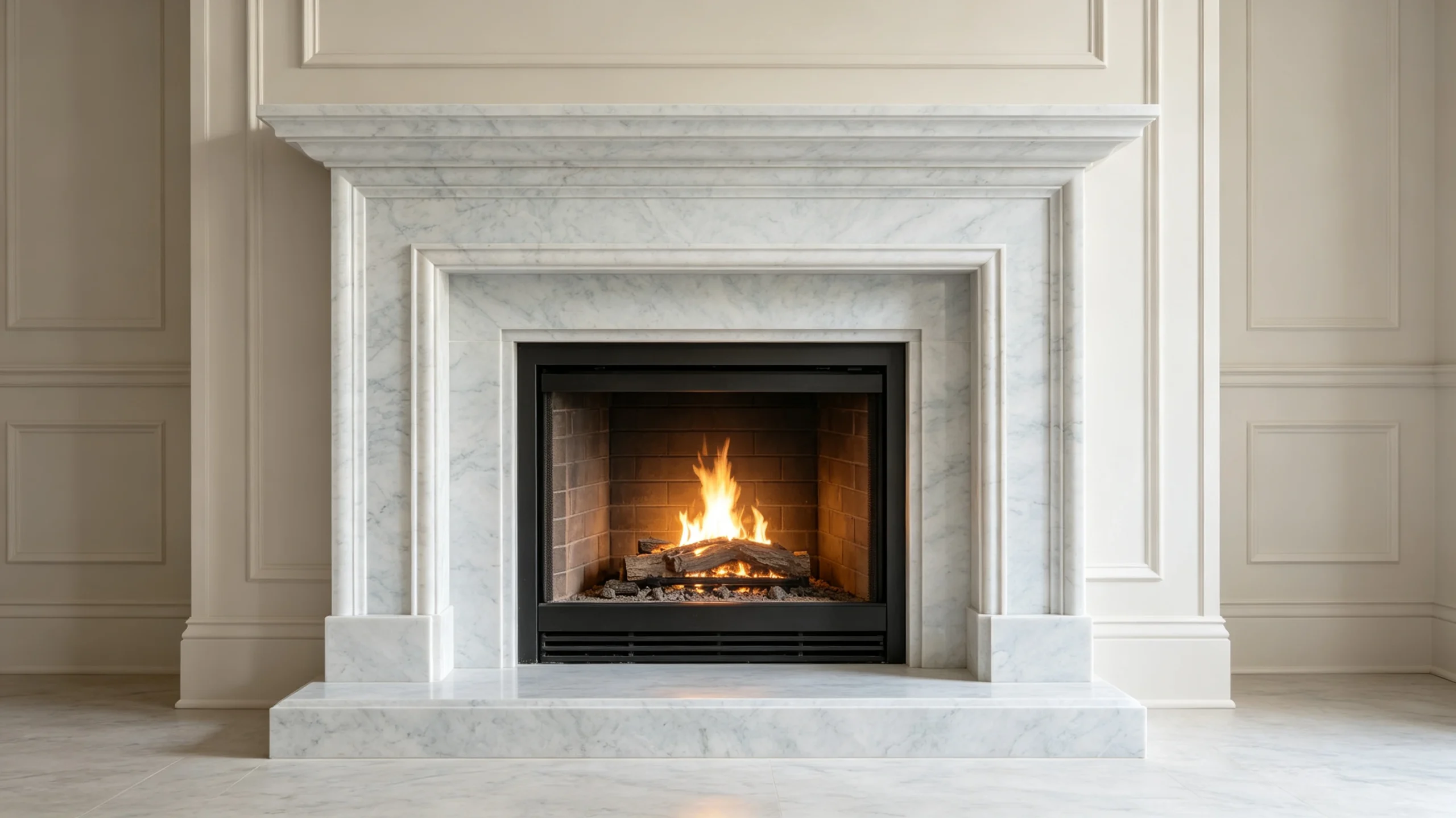 Bateig Azul Marble Fireplace Surround