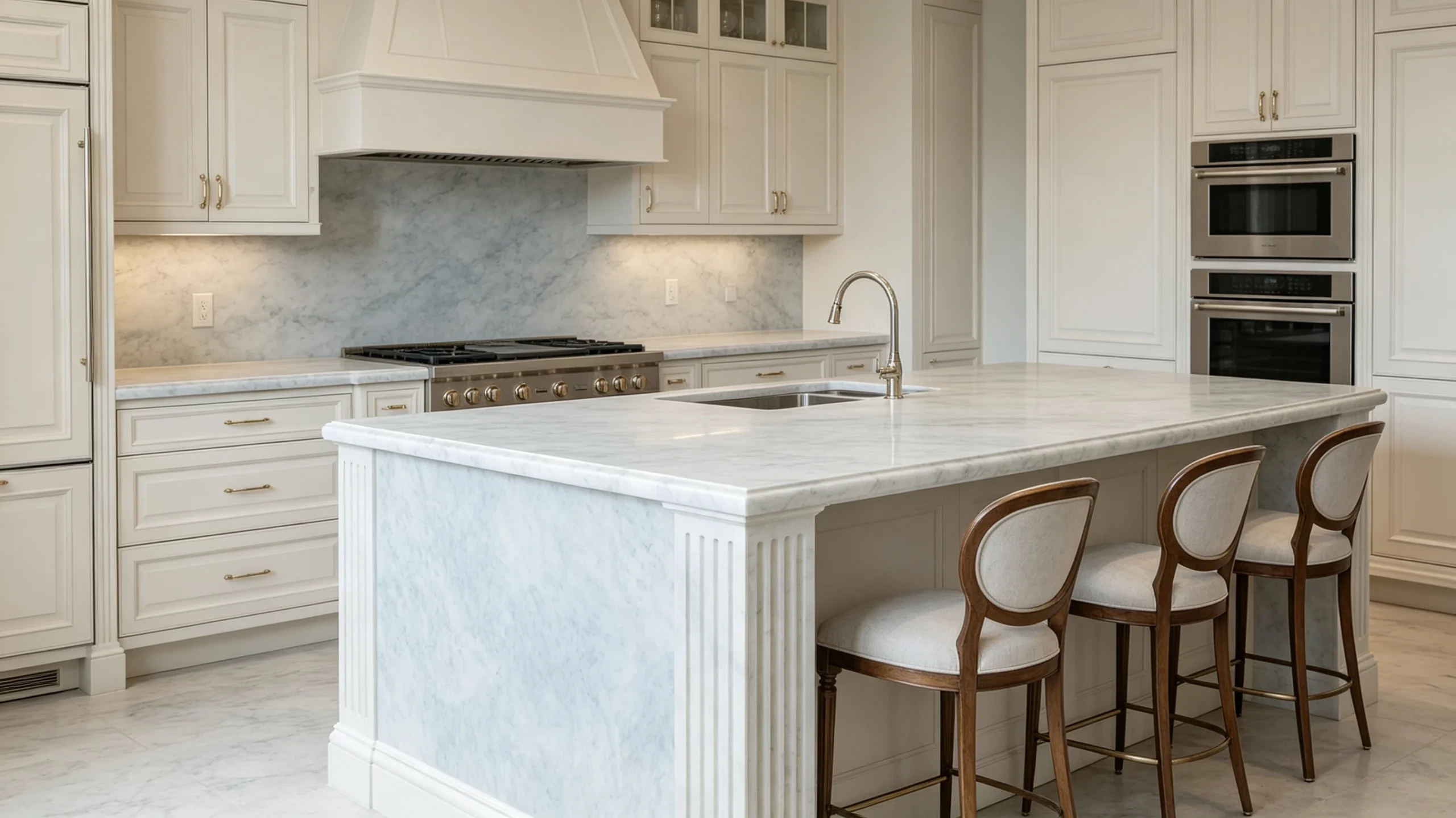 Bateig Azul Marble Kitchen Island