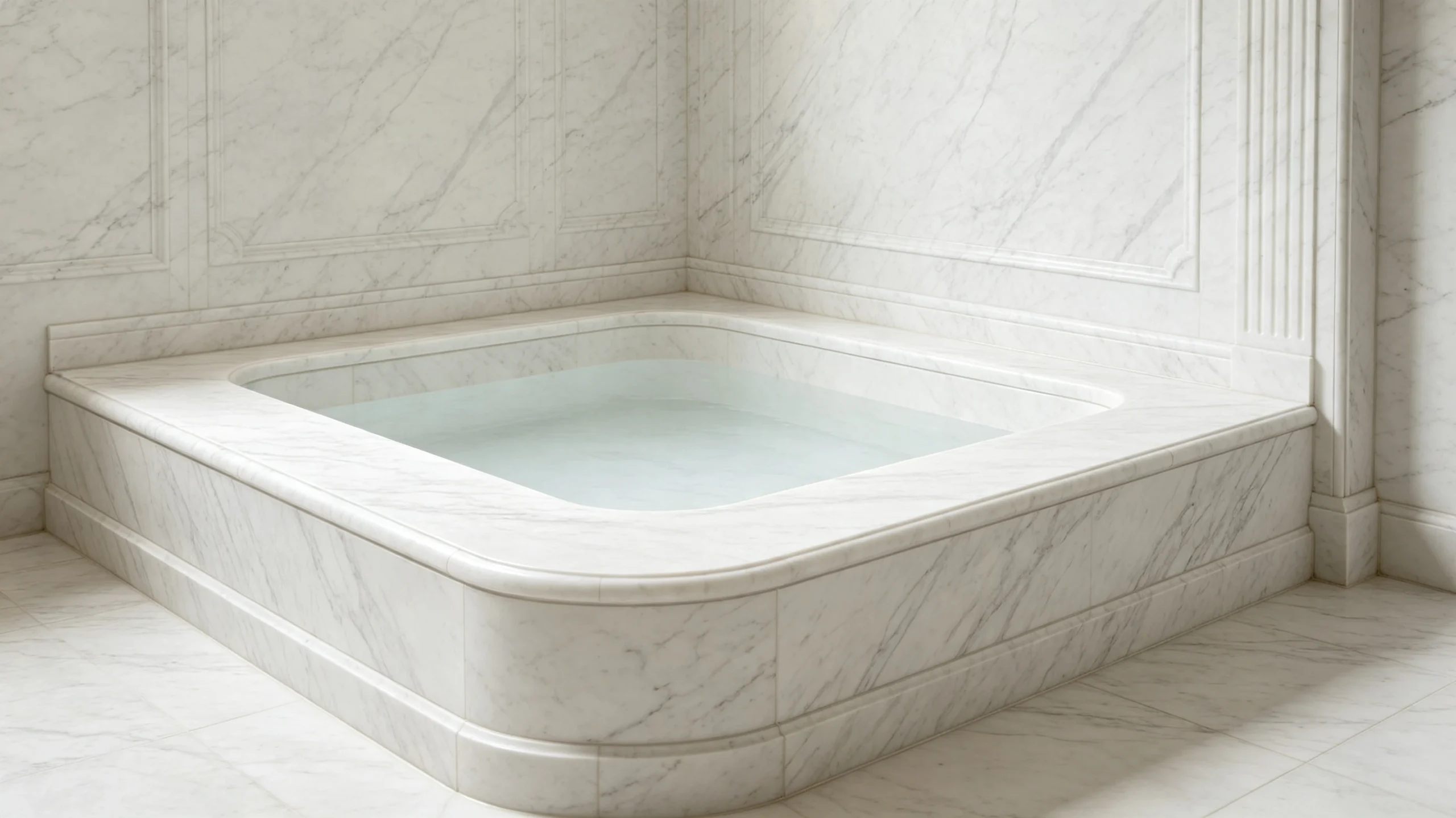 Bianco Altissimo Marble Hot-tub Surround