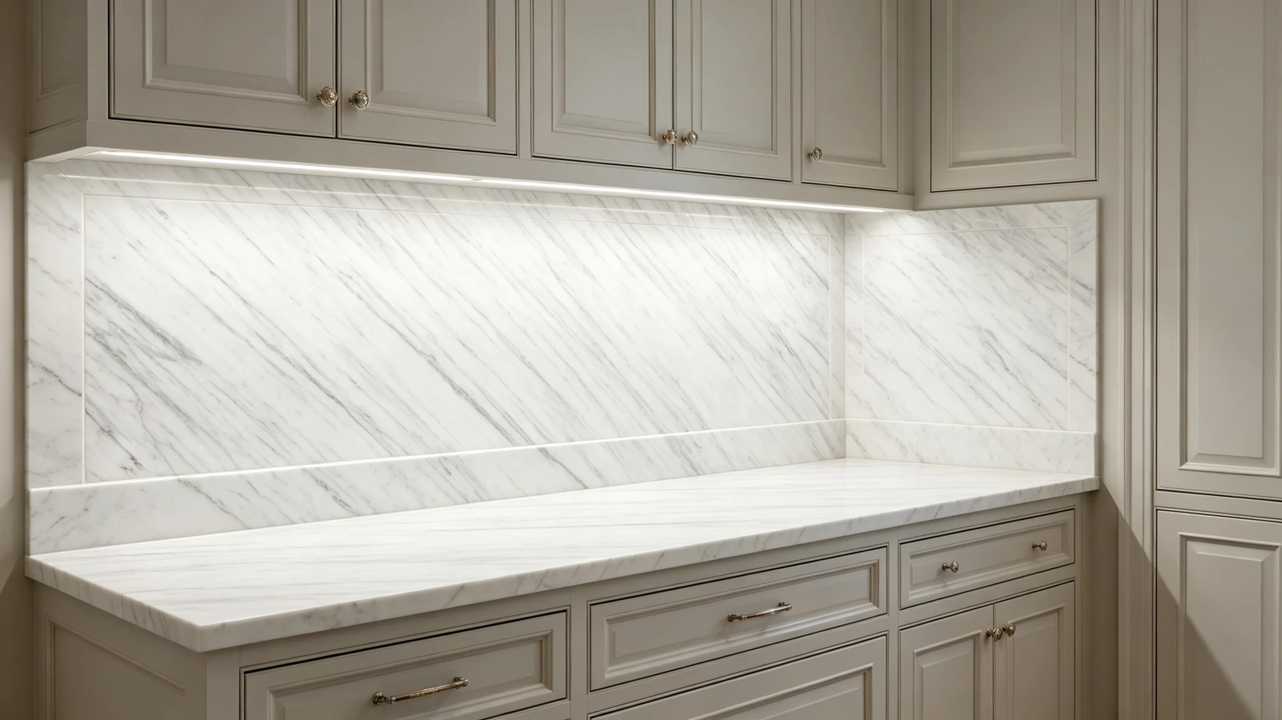 Bianco Gioia Marble Butler Pantry