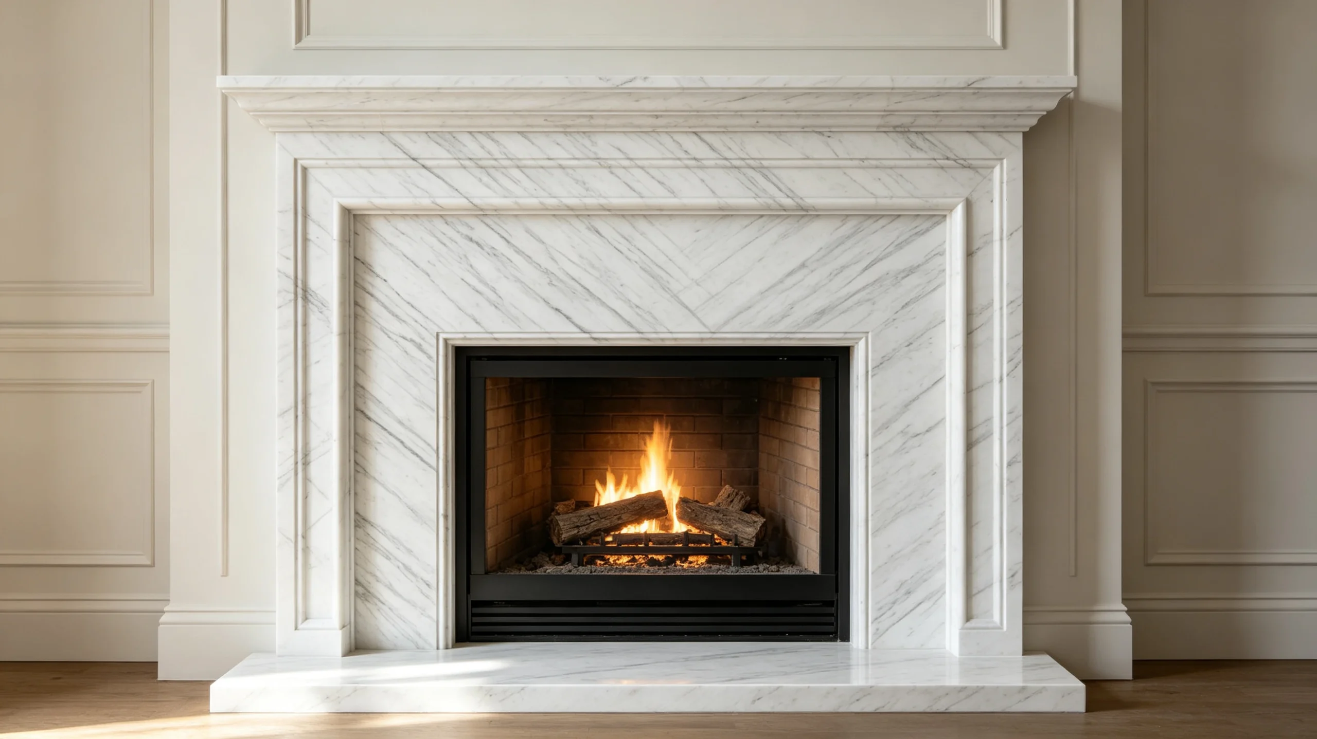 Bianco Gioia Marble Fireplace Surround