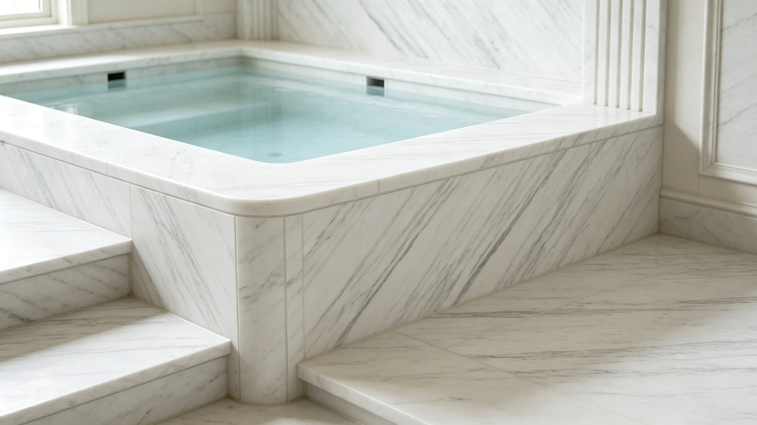 Bianco Gioia Marble Hot-tub Surround