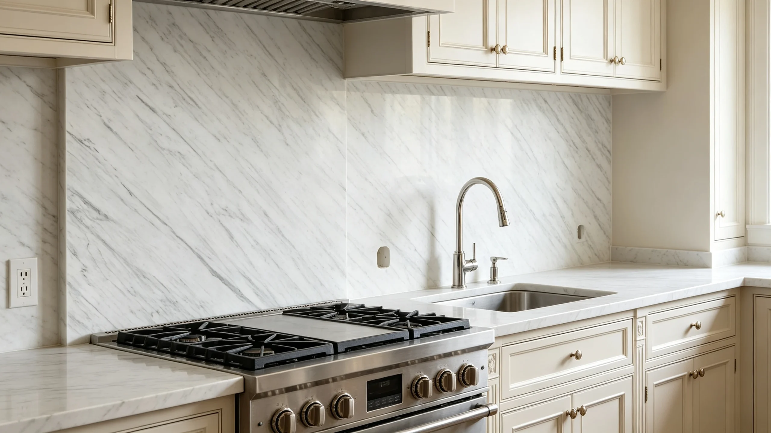 Bianco Gioia Marble Kitchen Backsplash