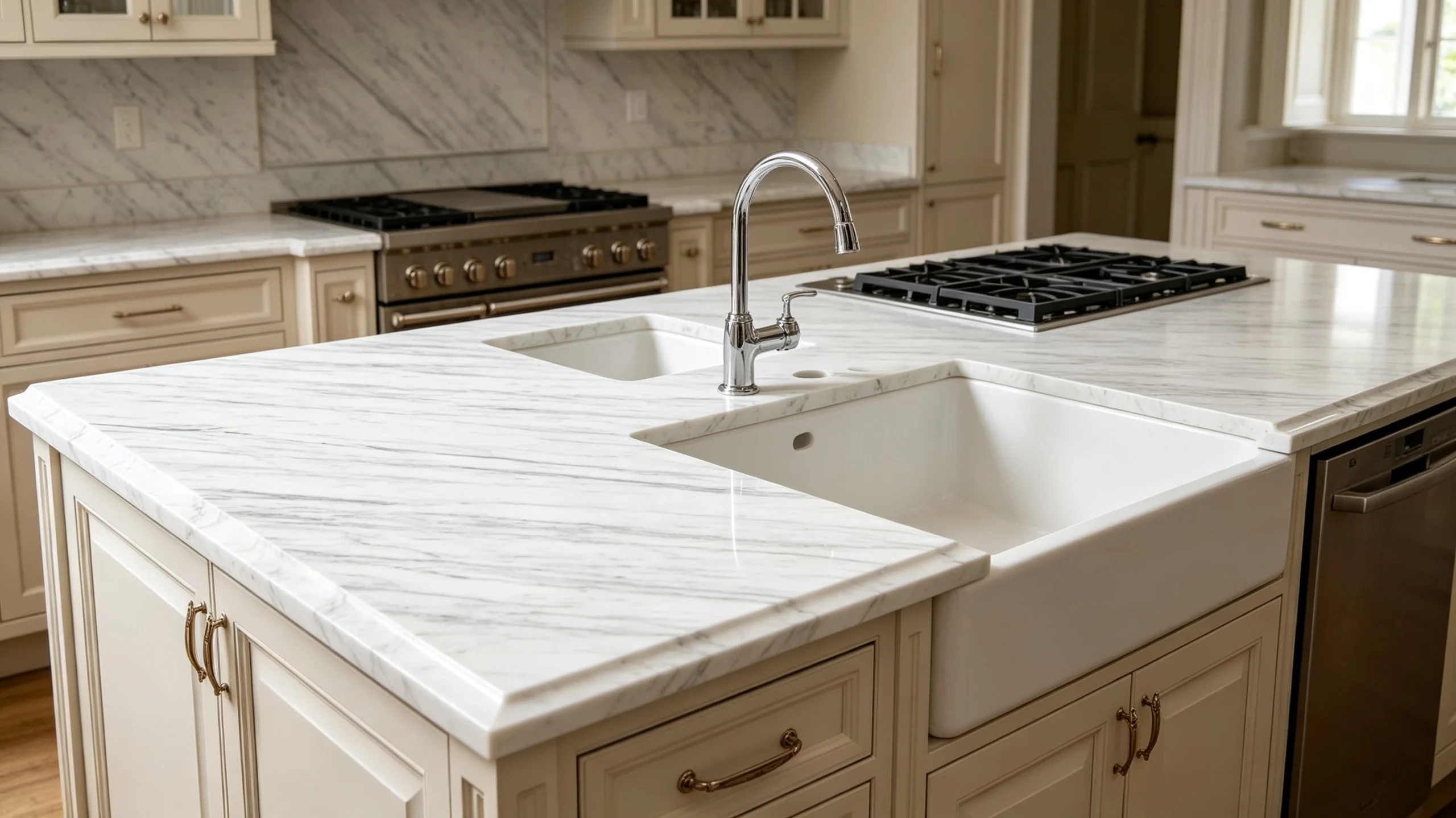 Bianco Gioia Marble Kitchen Countertop