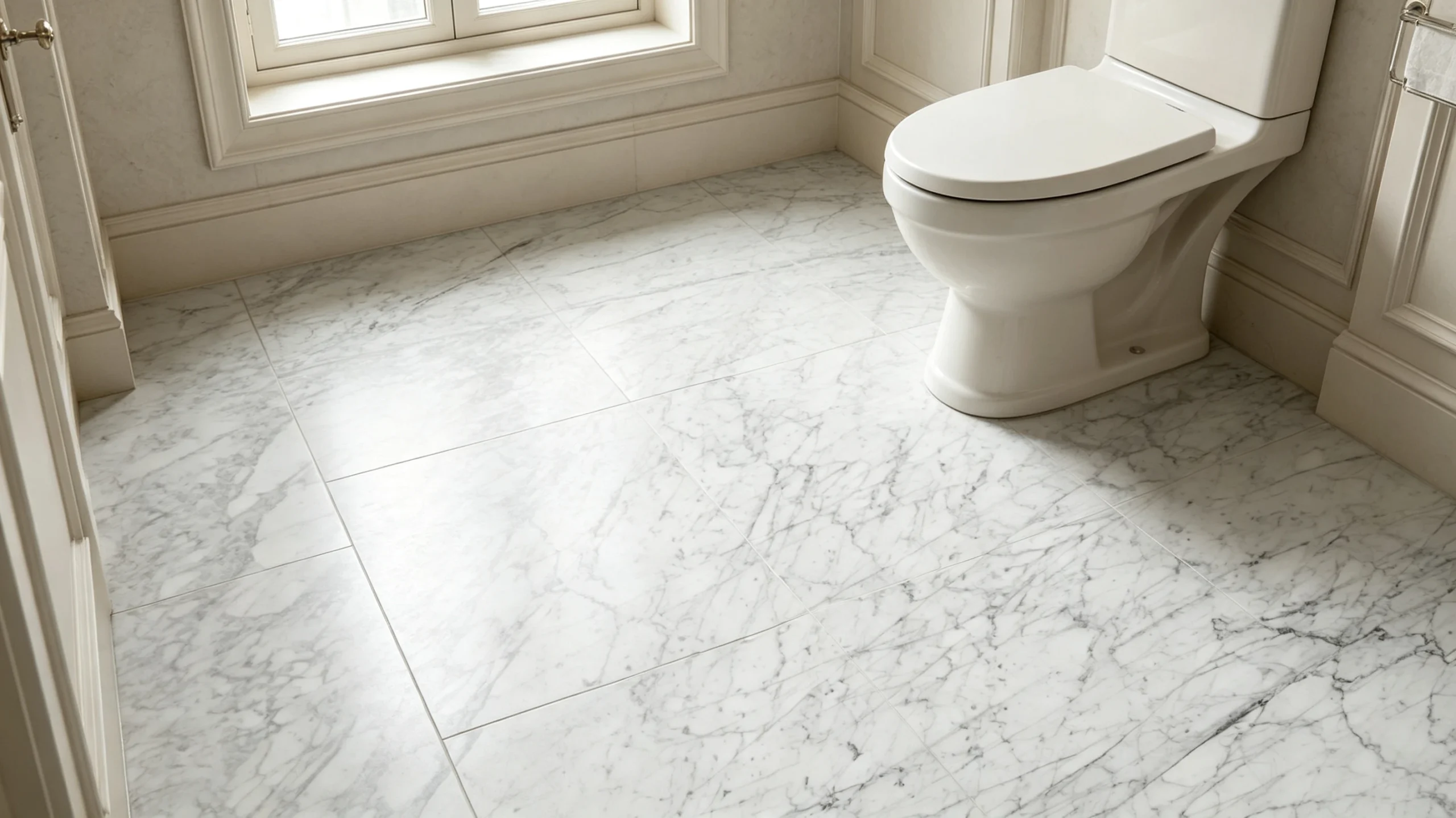 Bianco Goia Marble Bathroom Floor
