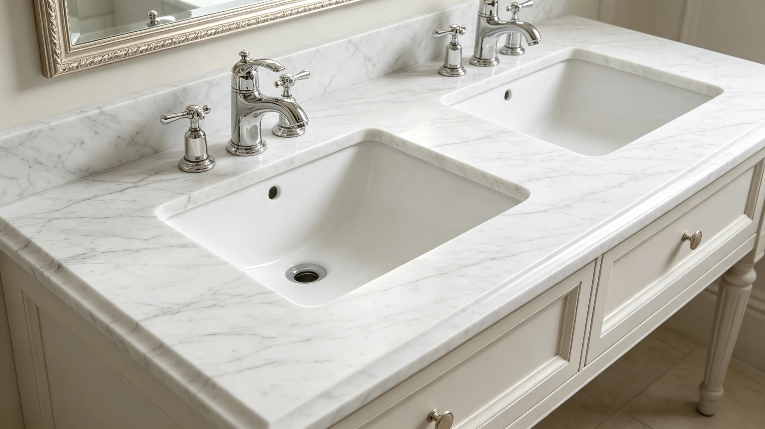 Bianco Goia Marble Bathroom Vanity