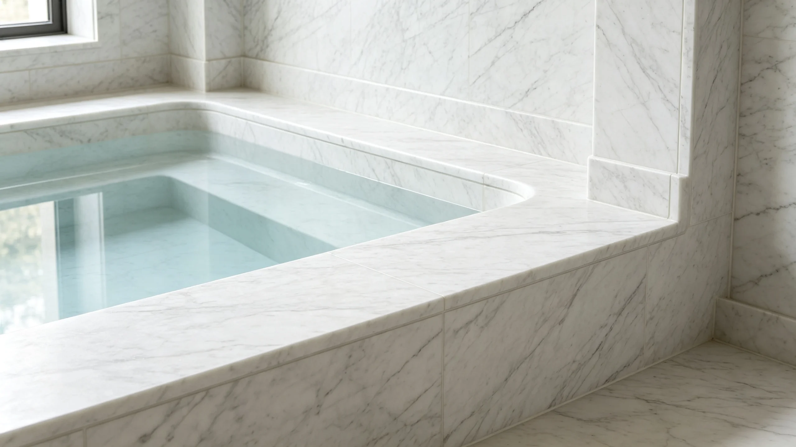 Bianco Goia Marble Hot-tub Surround