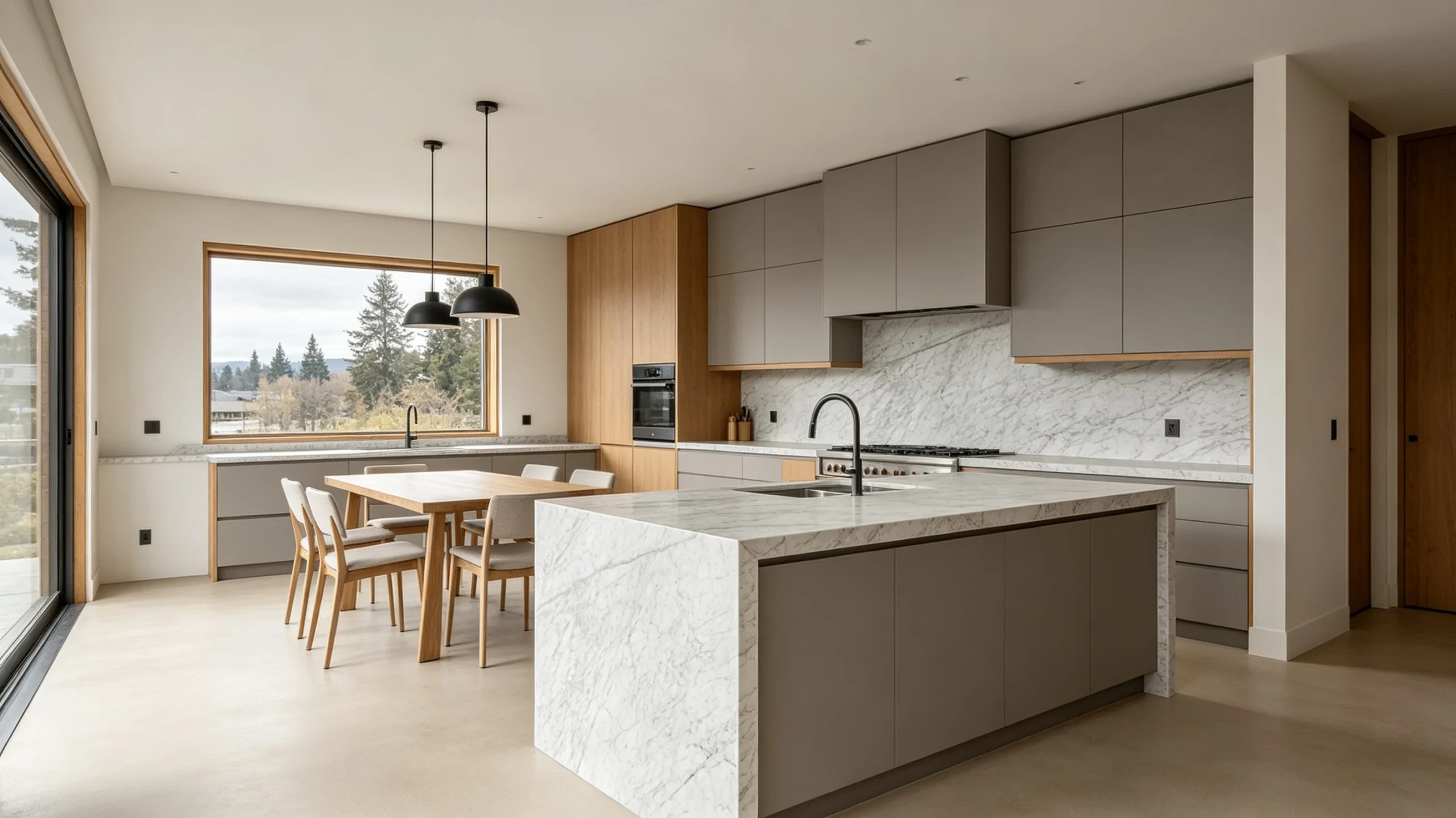 Bianco Goia Marble Kitchen Island