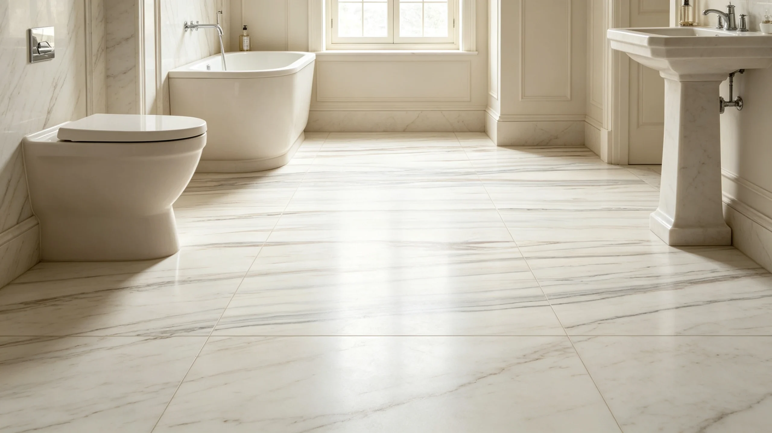 Bianco Ibiza Marble Bathroom Floor