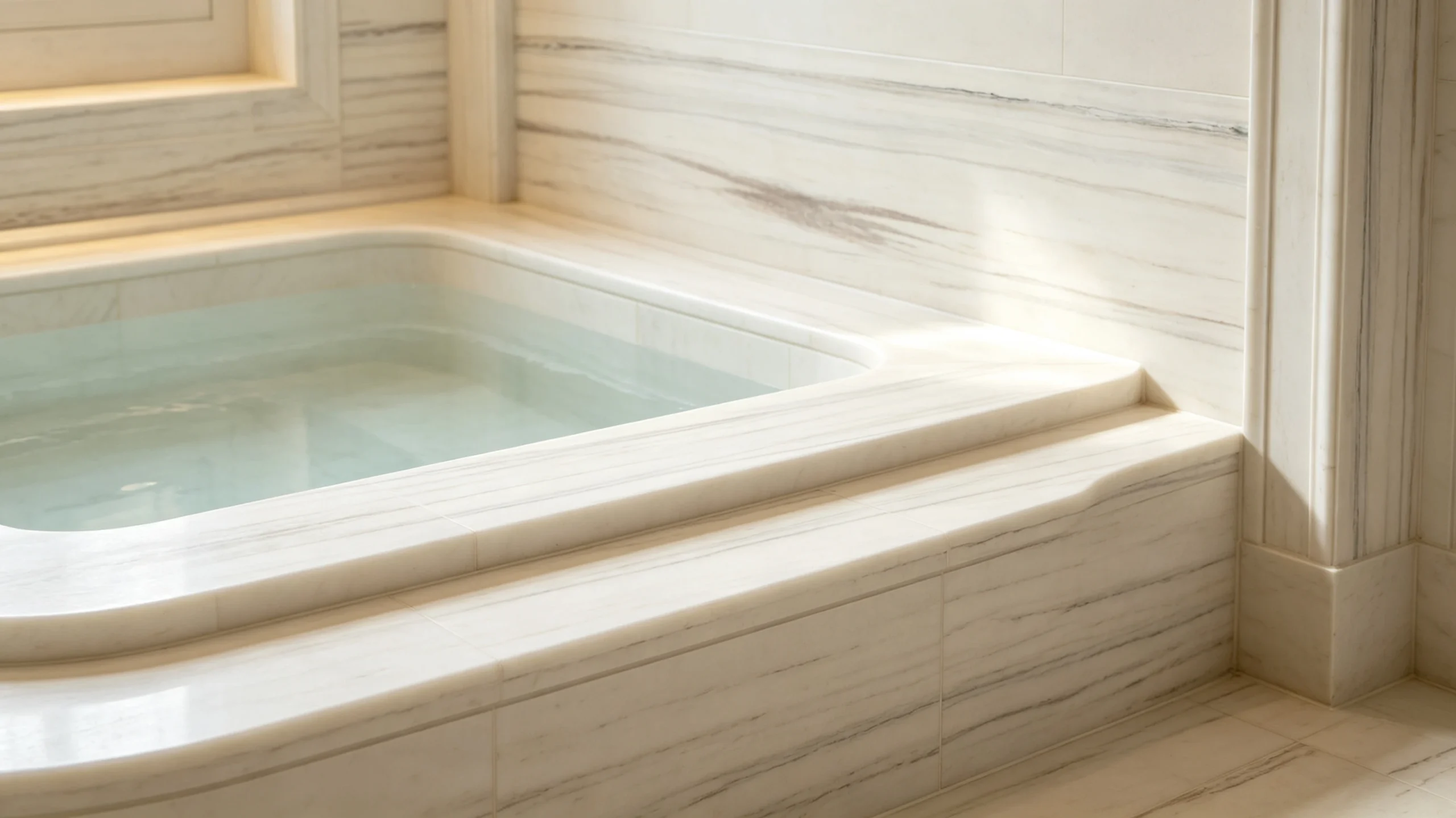 Bianco Ibiza Marble Hot-tub Surround