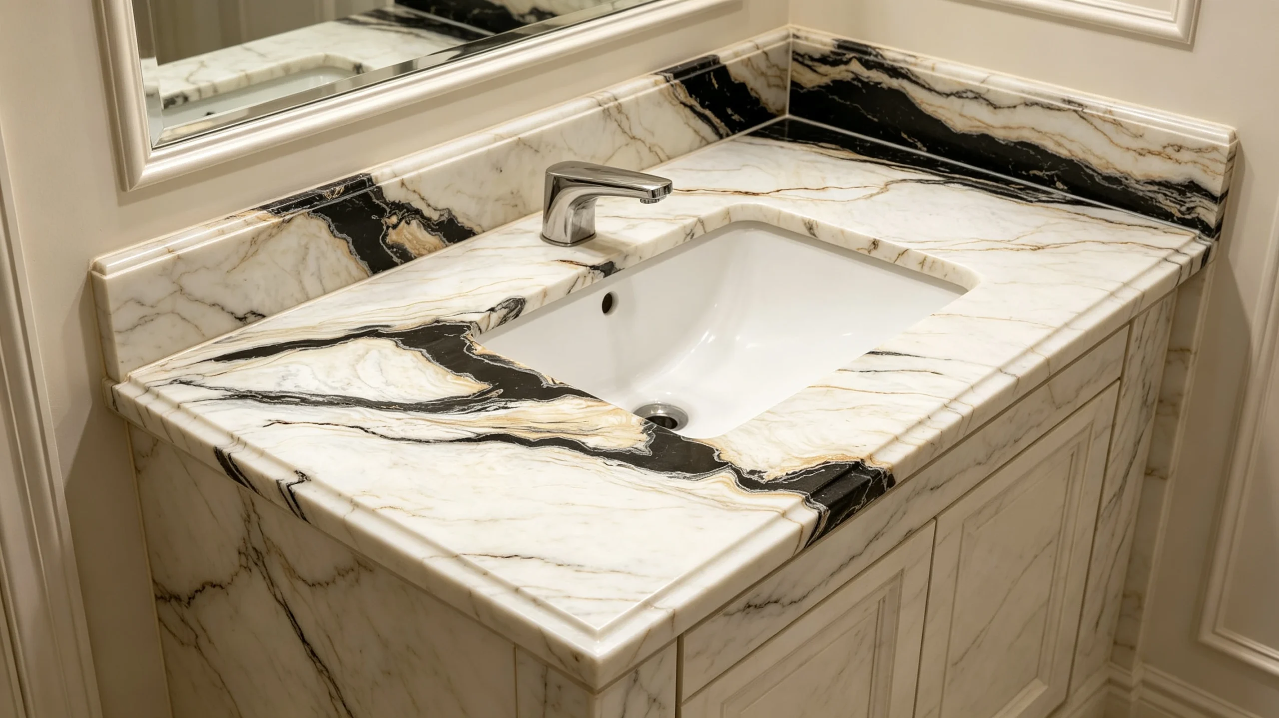Bianco Nero Oro Marble Wash Station