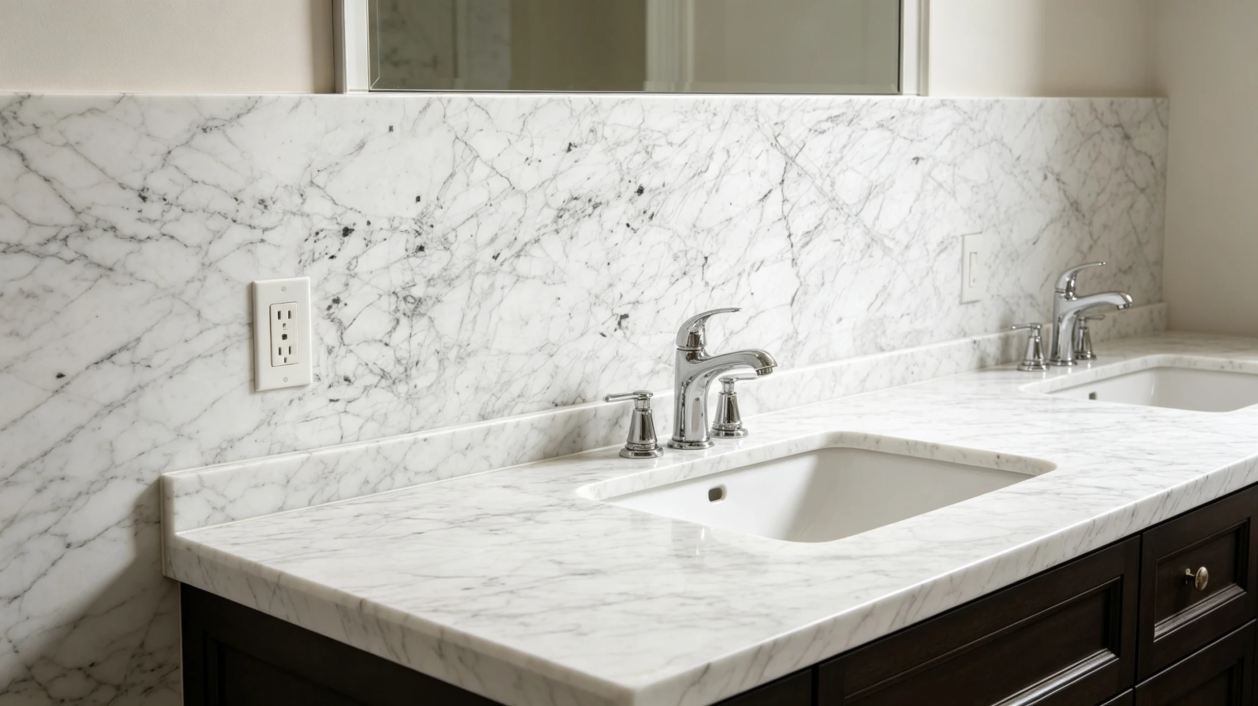 Bianco Venato Marble Bathroom Backsplash