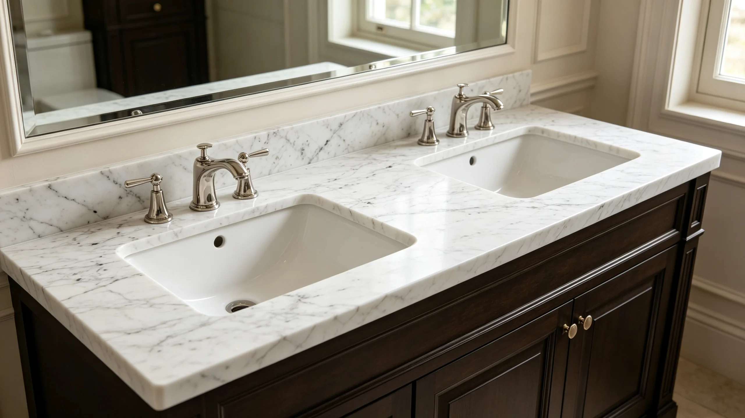 Bianco Venato Marble Bathroom Vanity