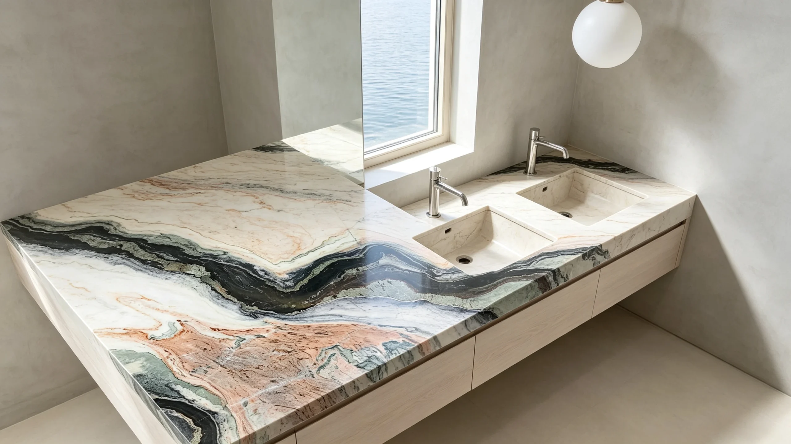 Botticelli Zucchi Stones Marble Bathroom Vanity
