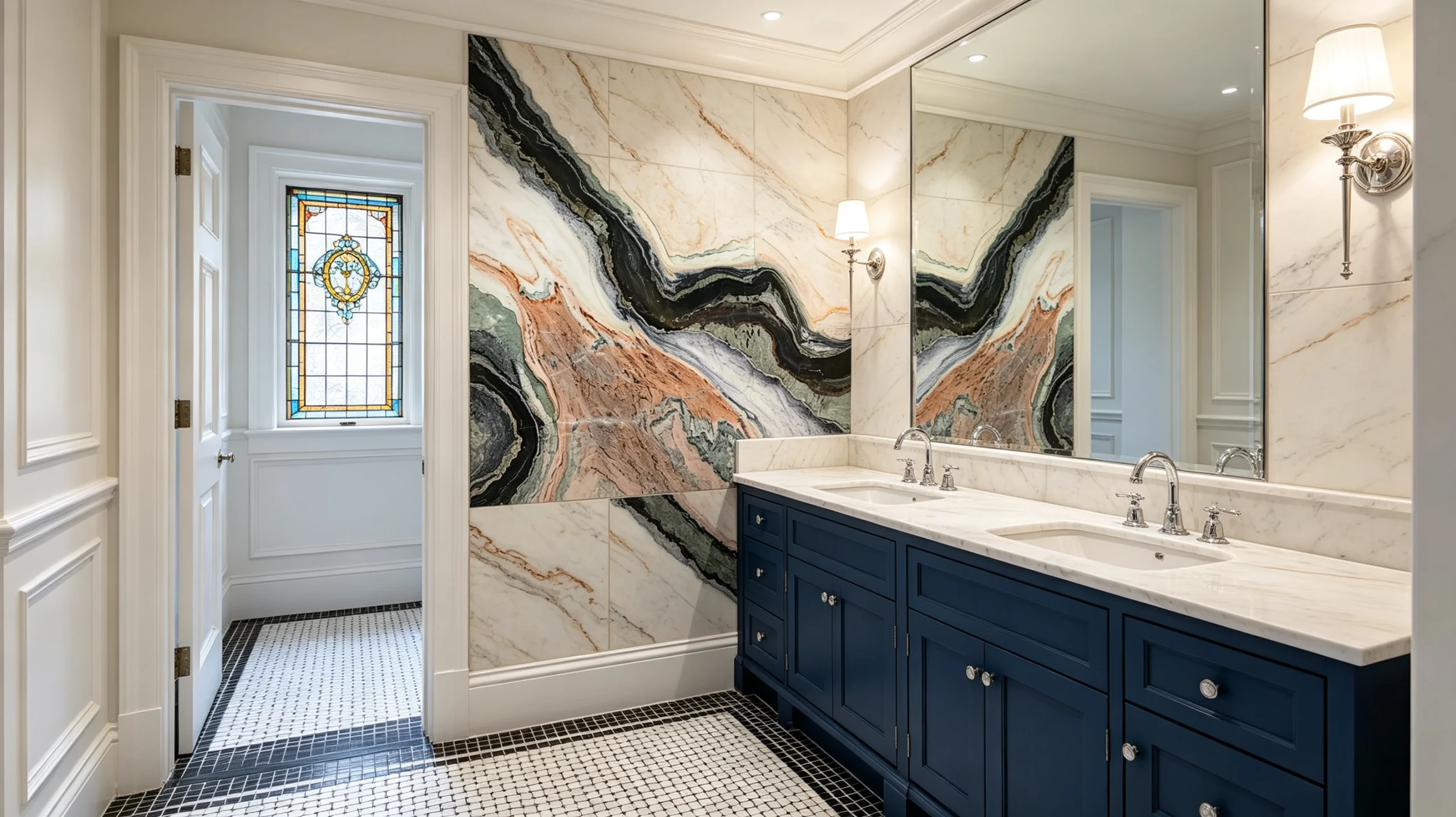 Botticelli Zucchi Stones Marble Bathroom Wall