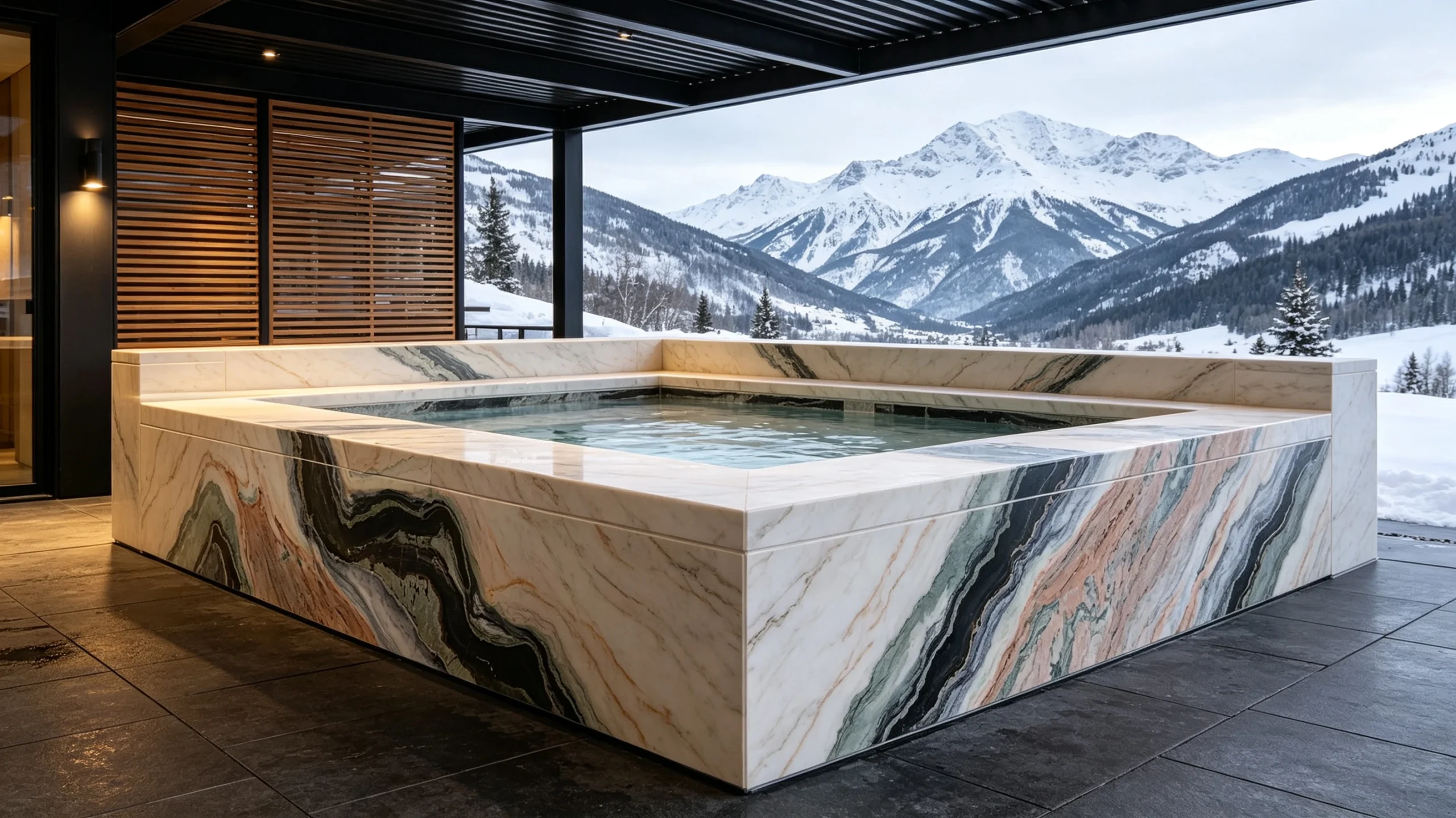 Botticelli Zucchi Stones Marble Hot-tub Surround