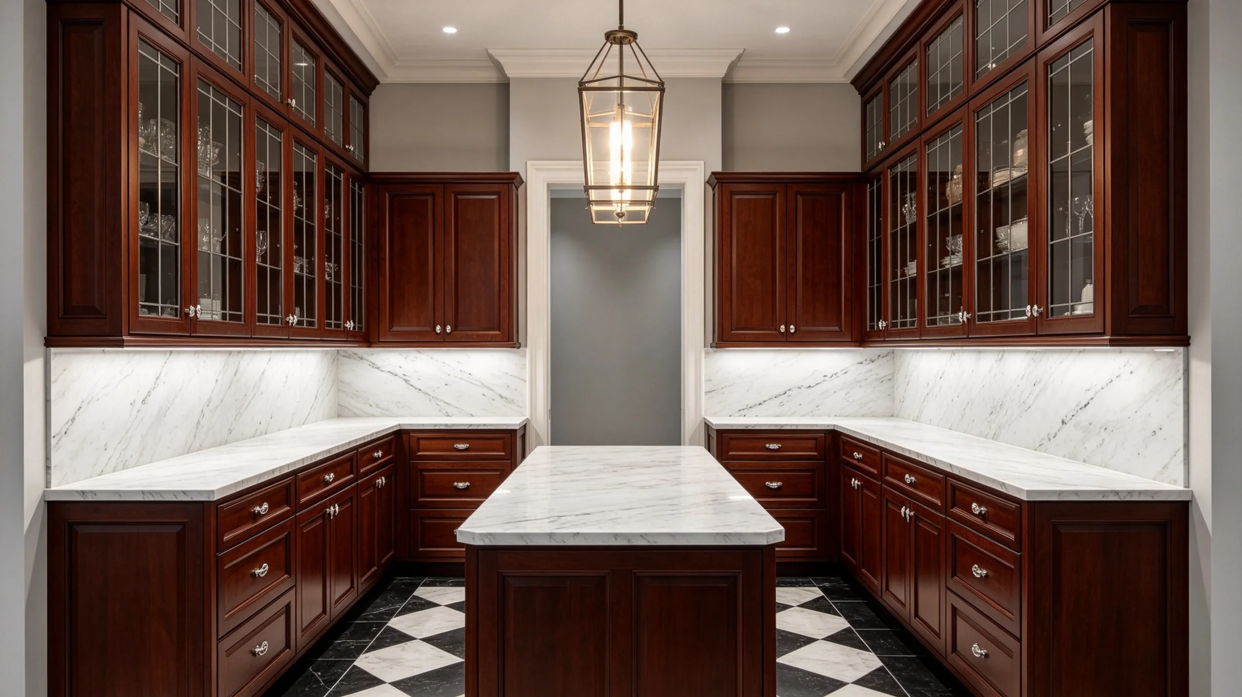 Brazilian Carrara Stone Basyx Marble Butler Pantry