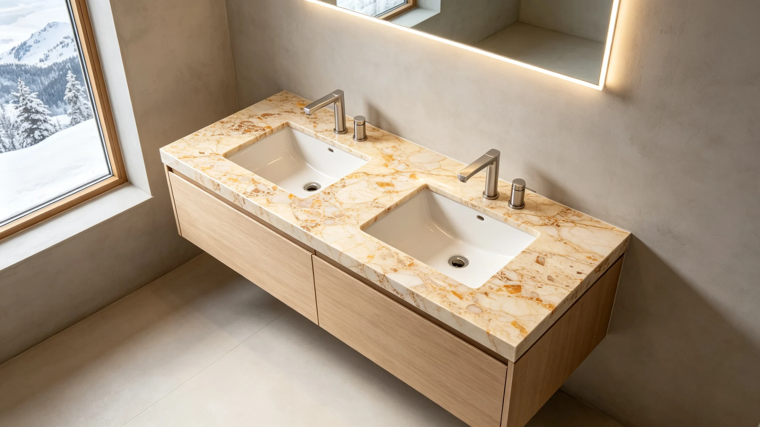 Breccia Oniciata Marble Bathroom Vanity