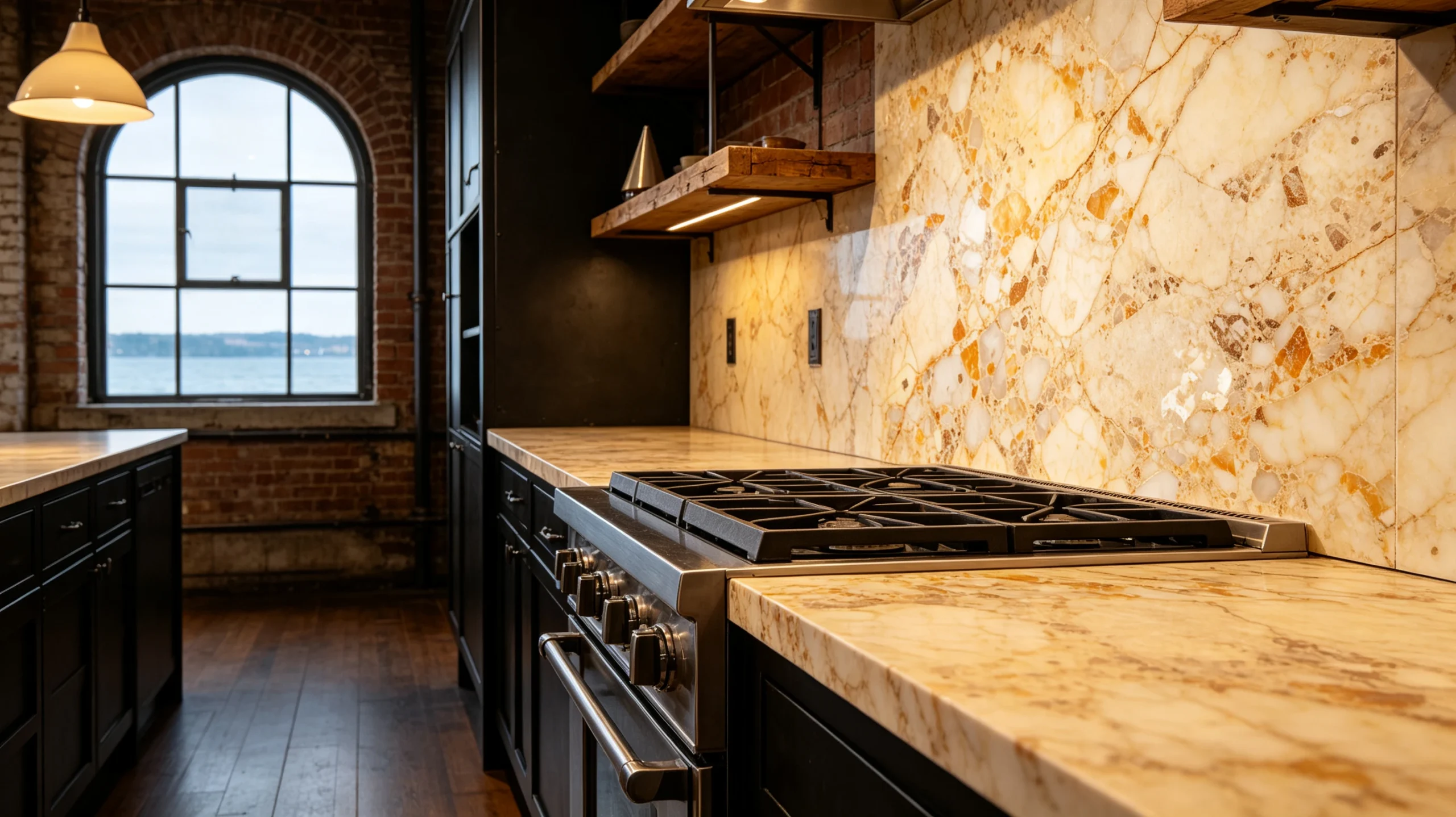 Breccia Oniciata Marble Kitchen Backsplash