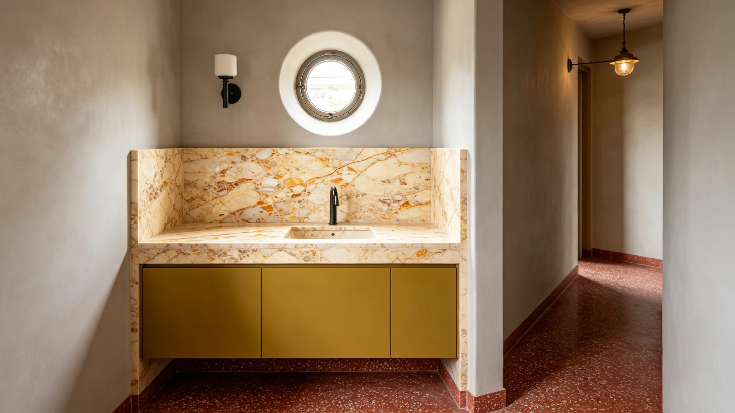 Breccia Oniciata Marble Wash Station