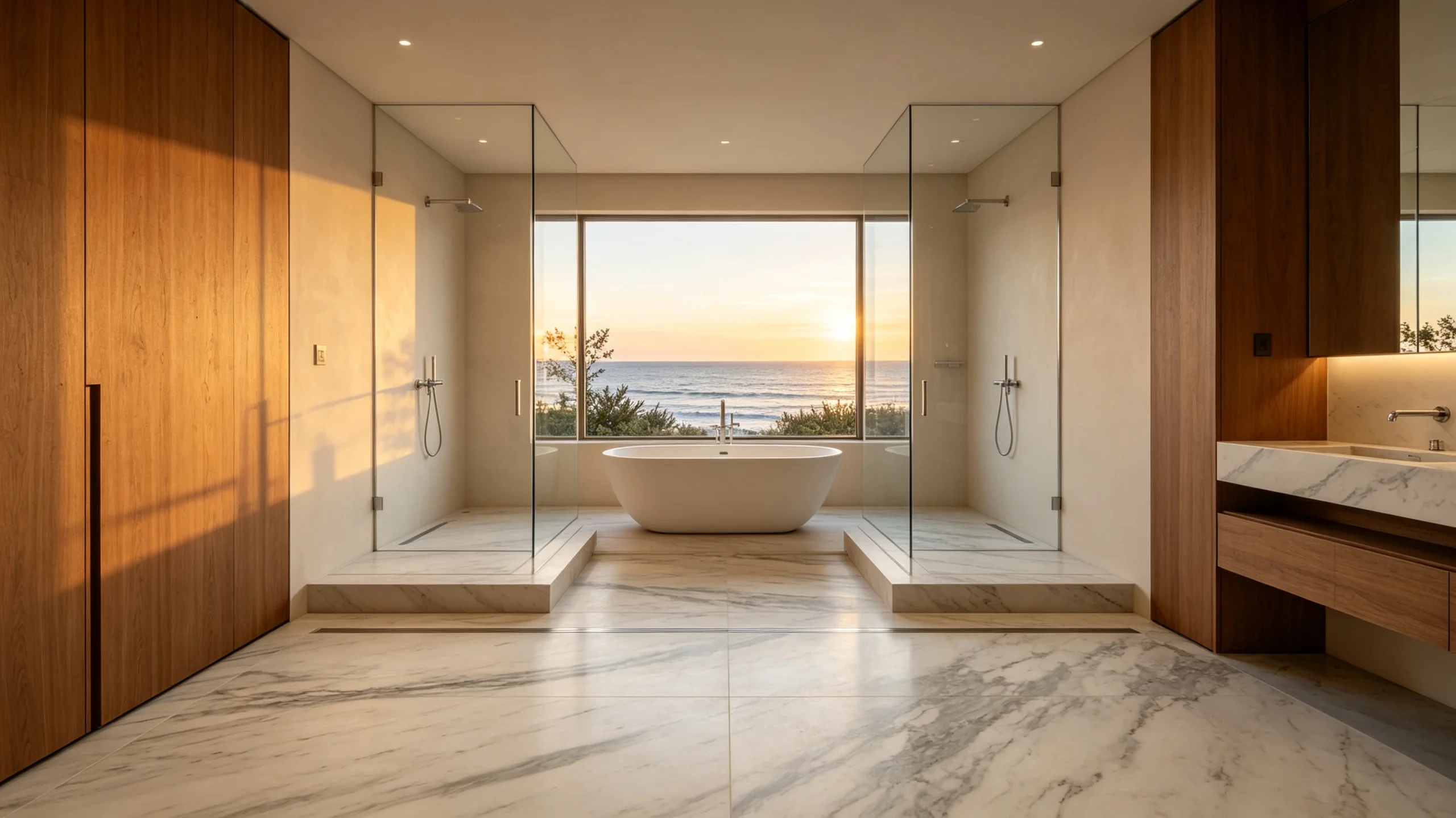Calacatta Alabama Rq Marble Bathroom Floor