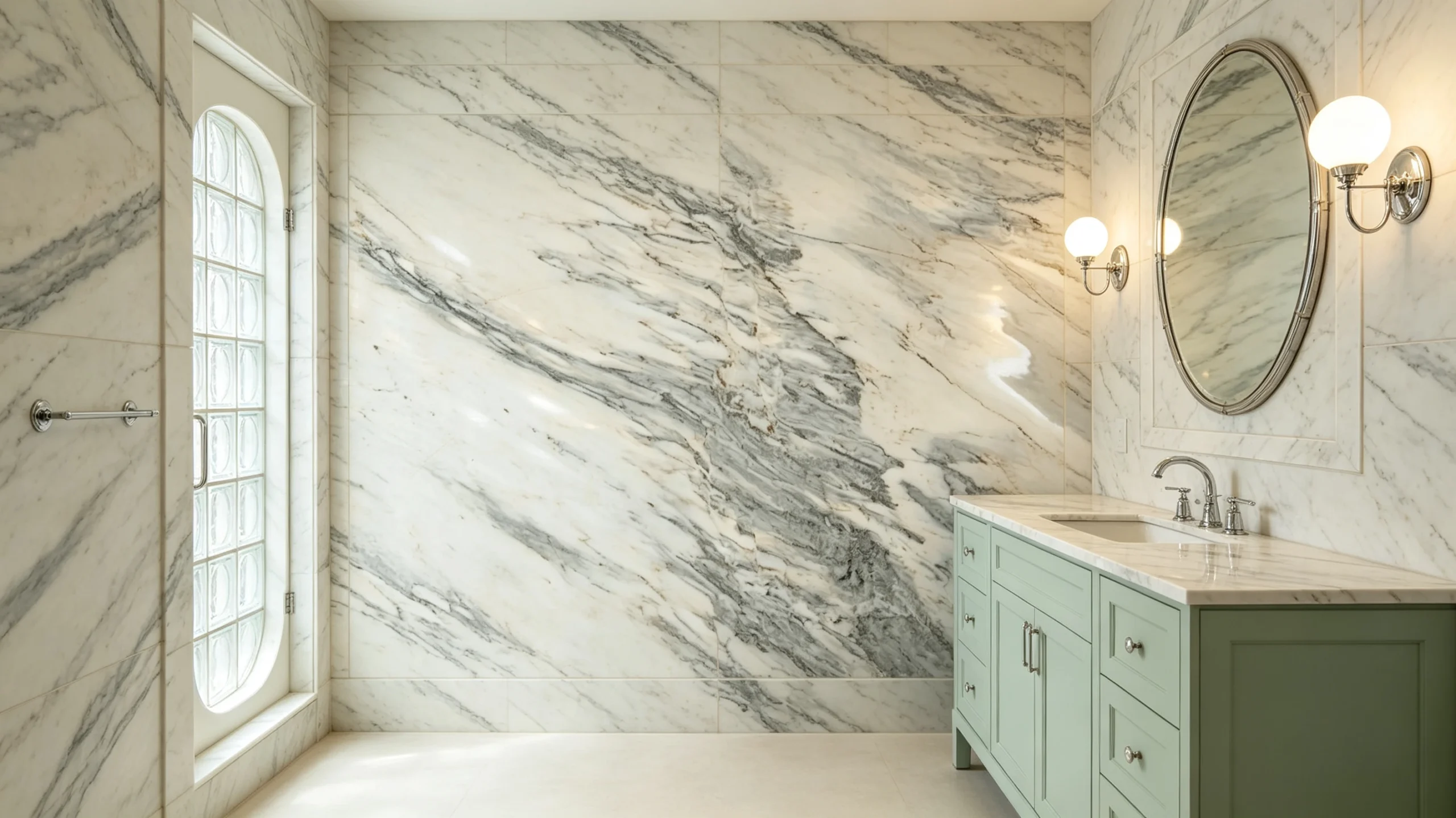 Calacatta Alabama Rq Marble Bathroom Wall