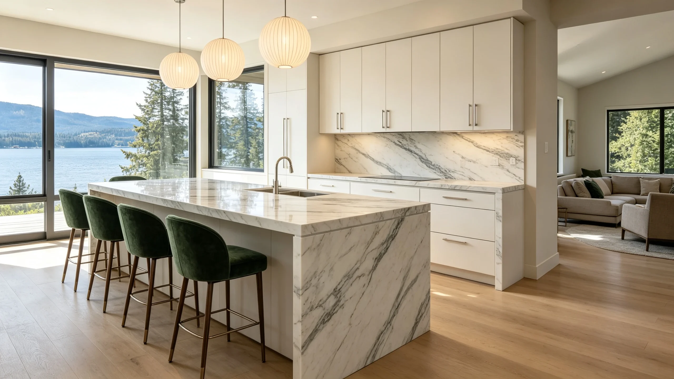 Calacatta Alabama Rq Marble Kitchen Island
