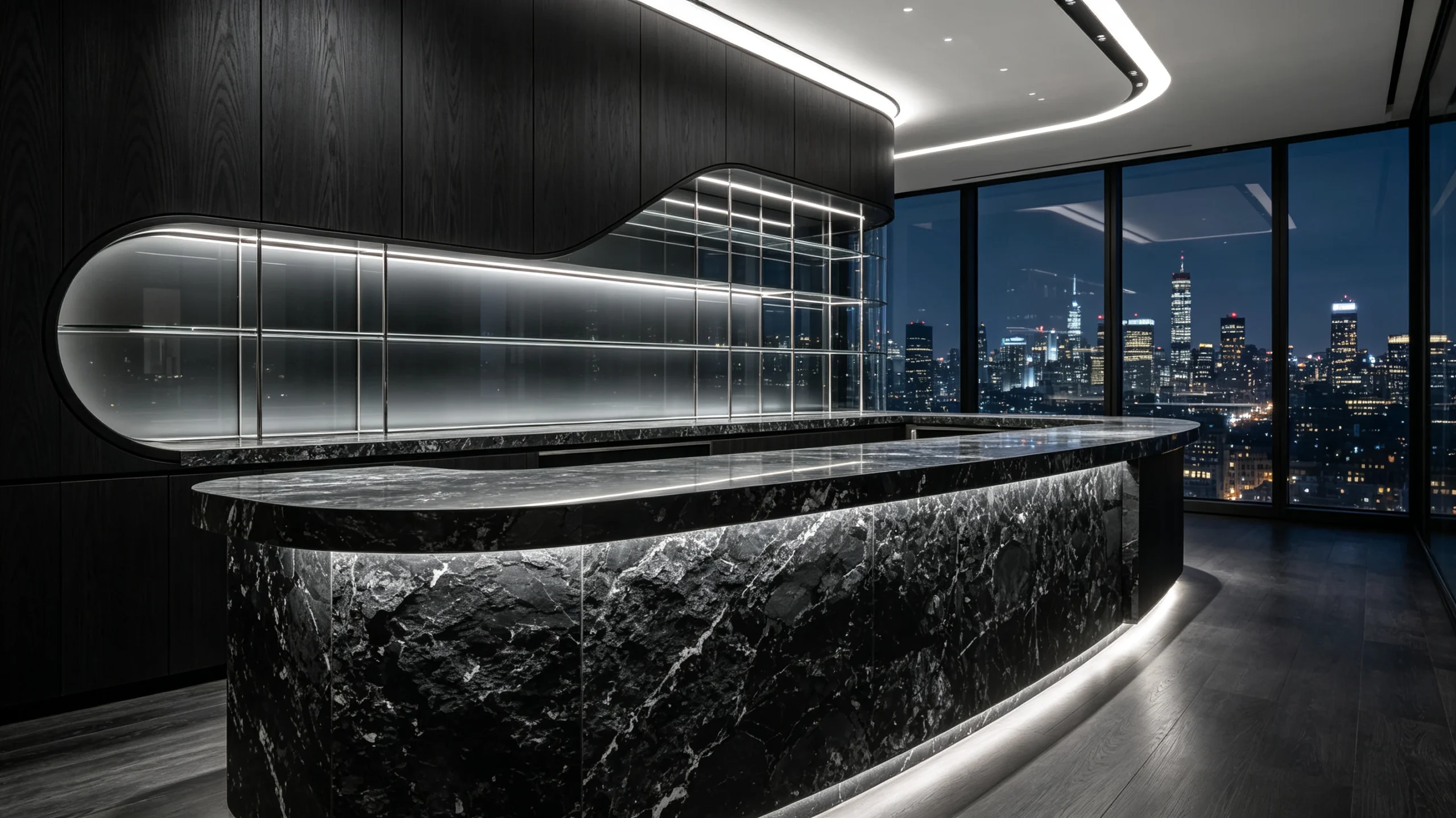 Calacatta Black Vitoria Stone Bar