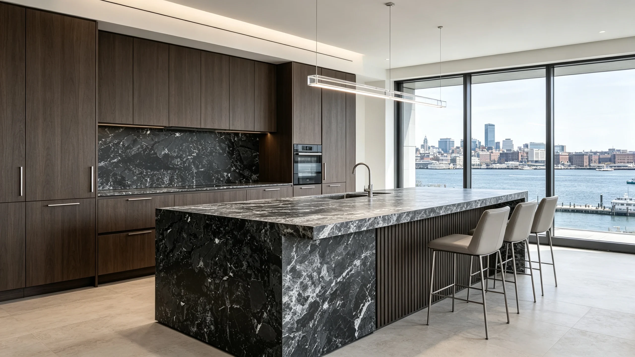 Calacatta Black Vitoria Stone Kitchen Island