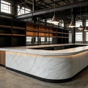 Calacatta Camouflage Honed Stone Basyx Marble Bar
