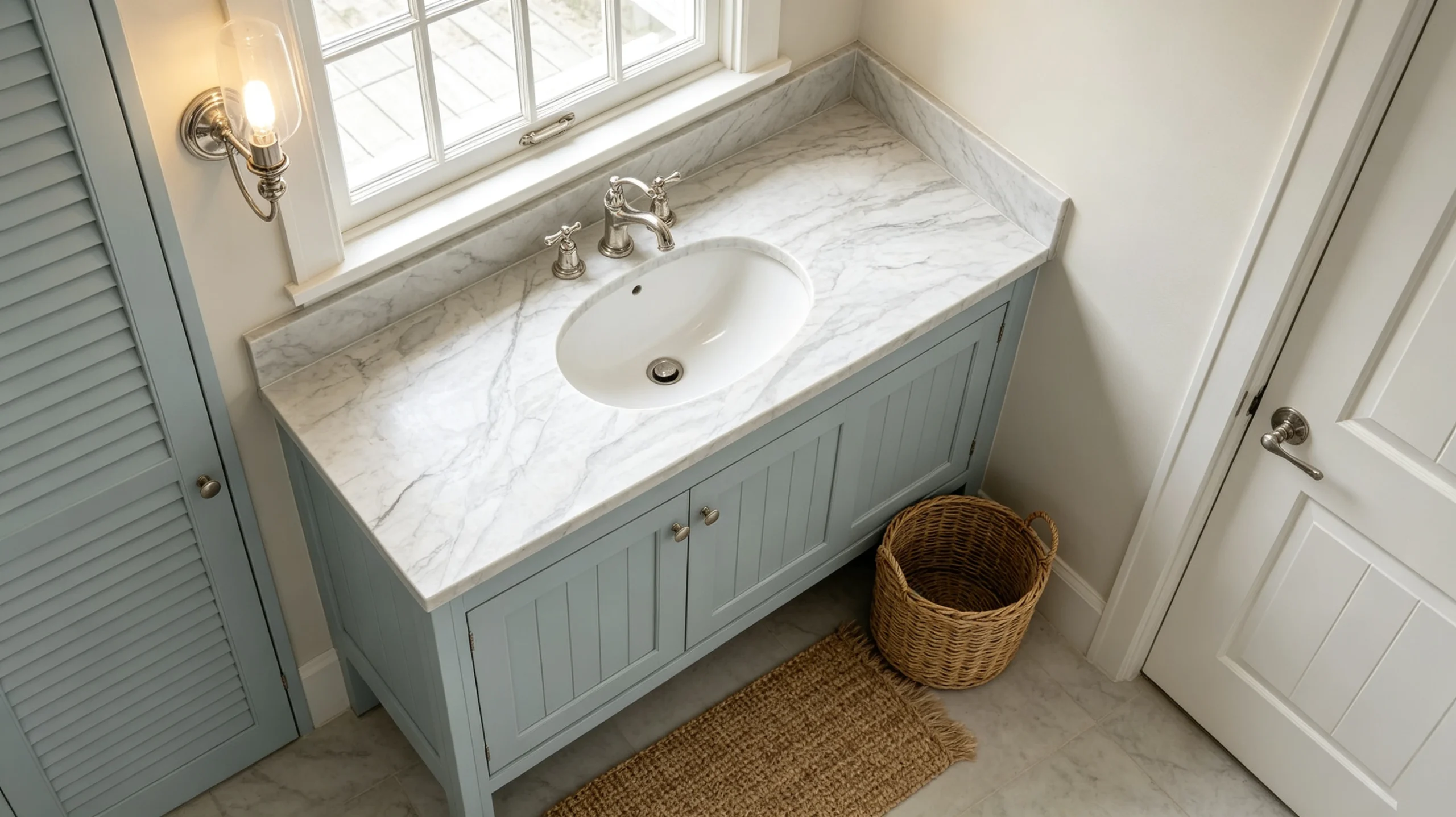 Calacatta Camouflage Honed Stone Basyx Marble Wash Station