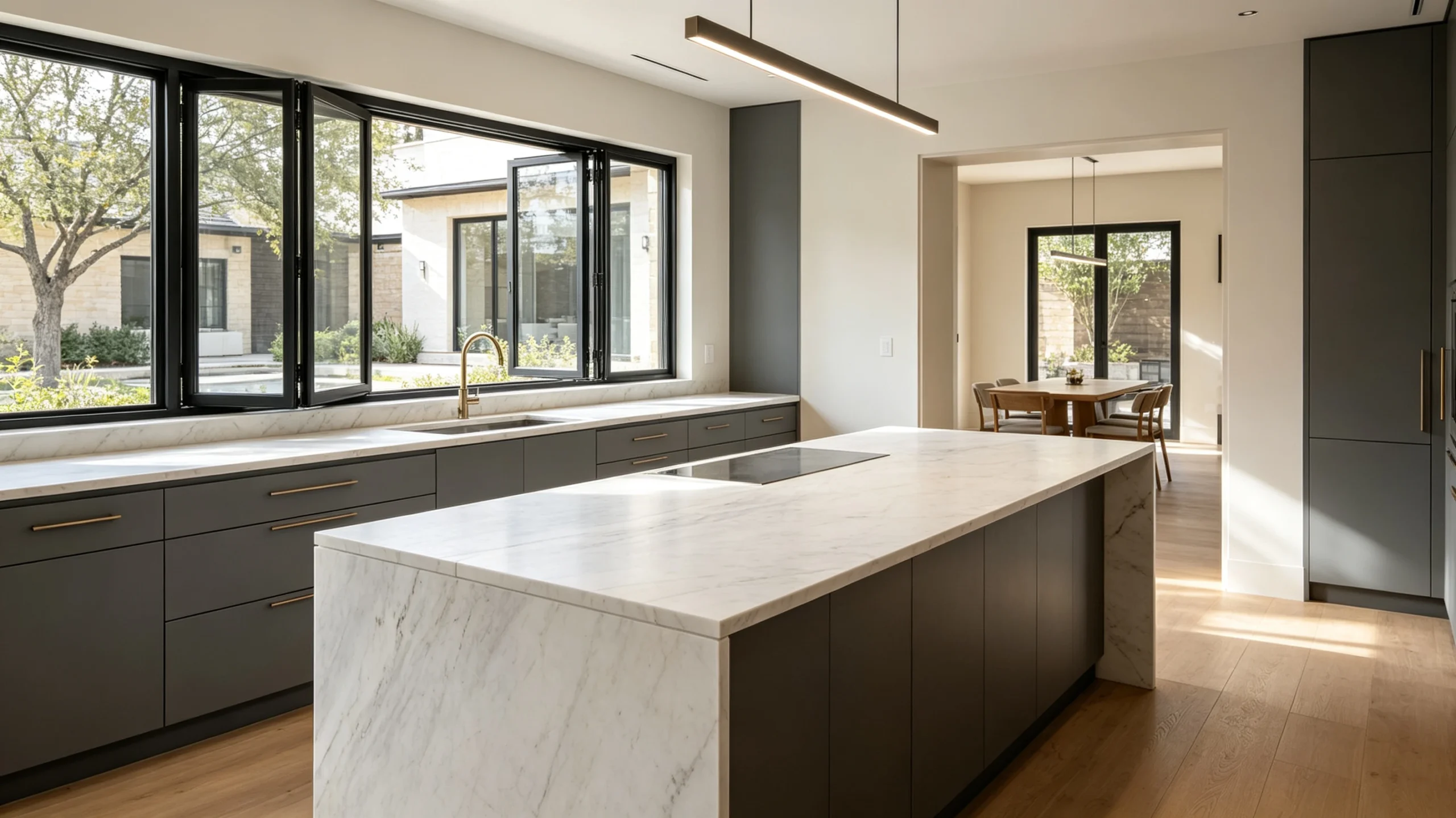 Calacatta Castelo Stone Basyx Marble Kitchen Countertop
