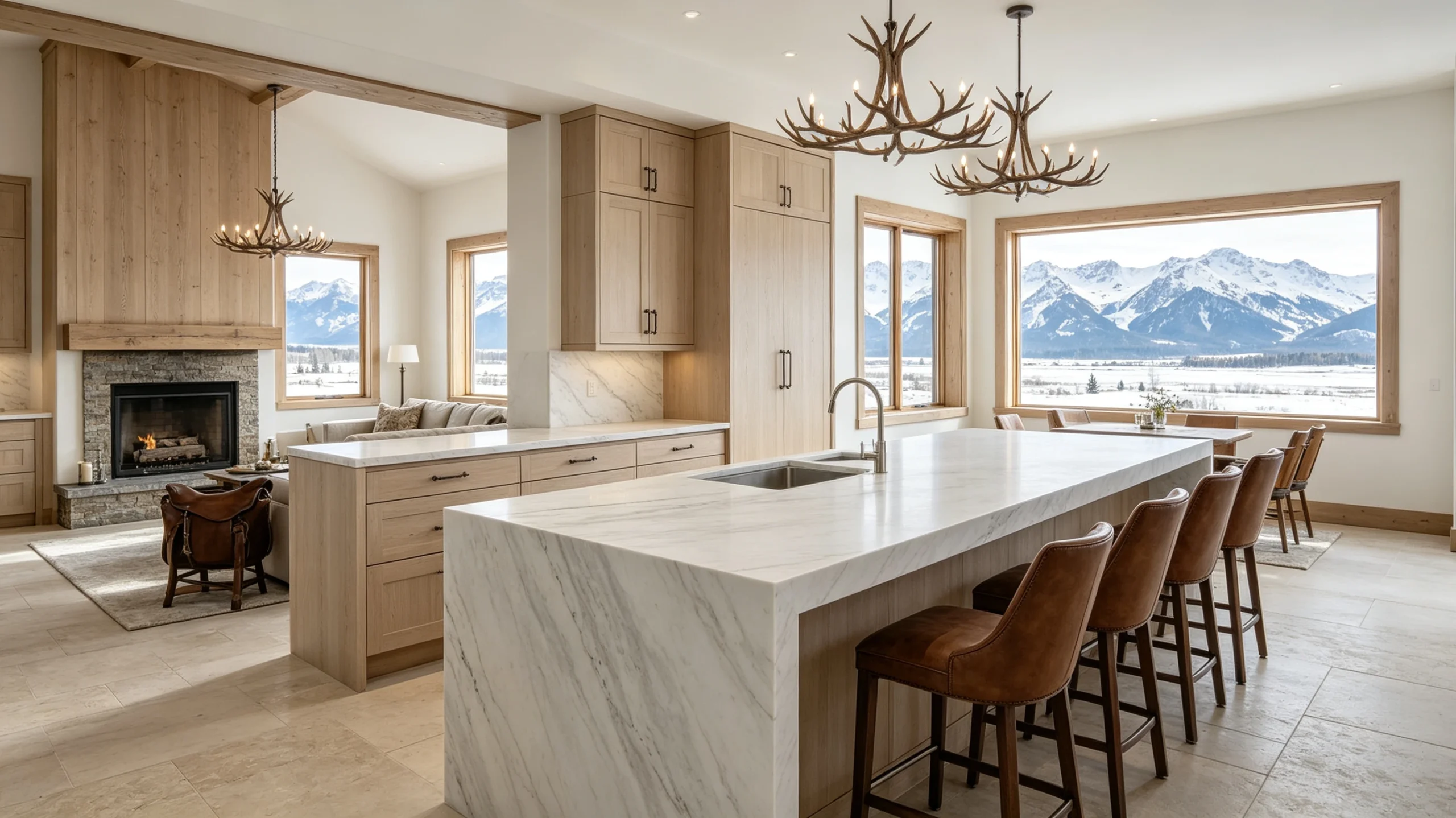 Calacatta Castelo Stone Basyx Marble Kitchen Island