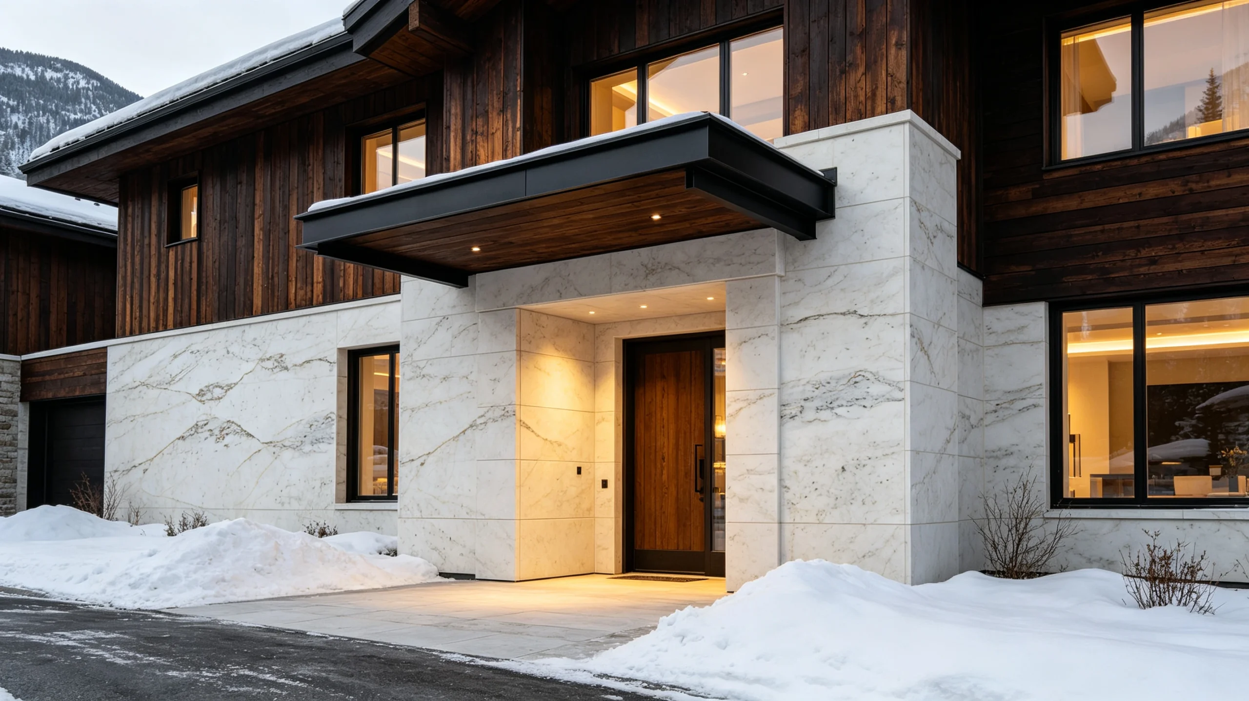 Calacatta Gold Marble Exterior Elevation