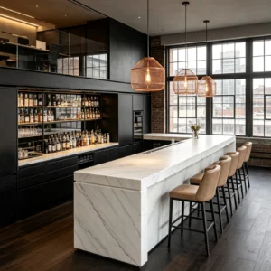 Calacatta Lincoln Stone Basyx Marble Bar