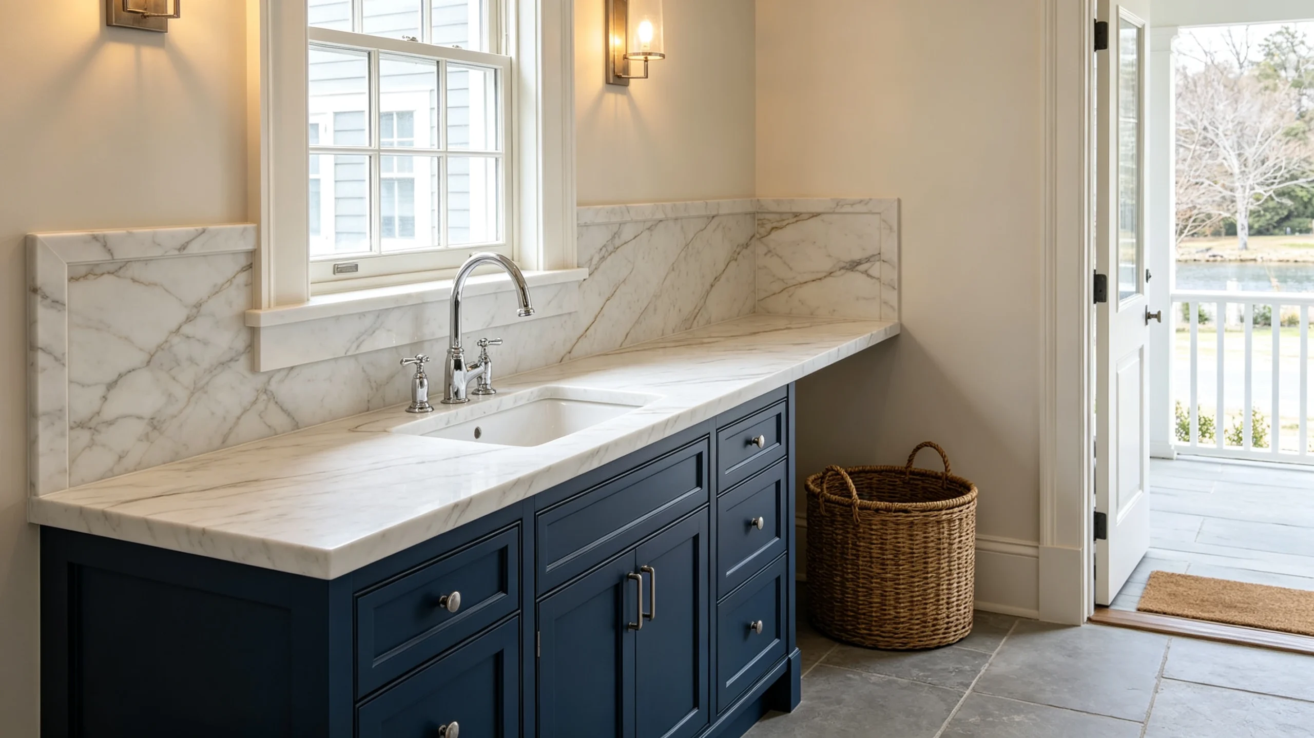 Calacatta Macchia Vecchia Honed Premium Marbl Marble Wash Station