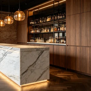 Calacatta Picasso Honed Premium Stone Basyx M Marble Bar