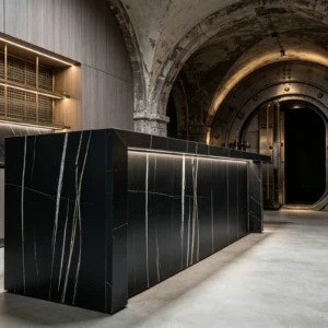 Calacatta Sahara Noir Stone Basyx Marble Bar