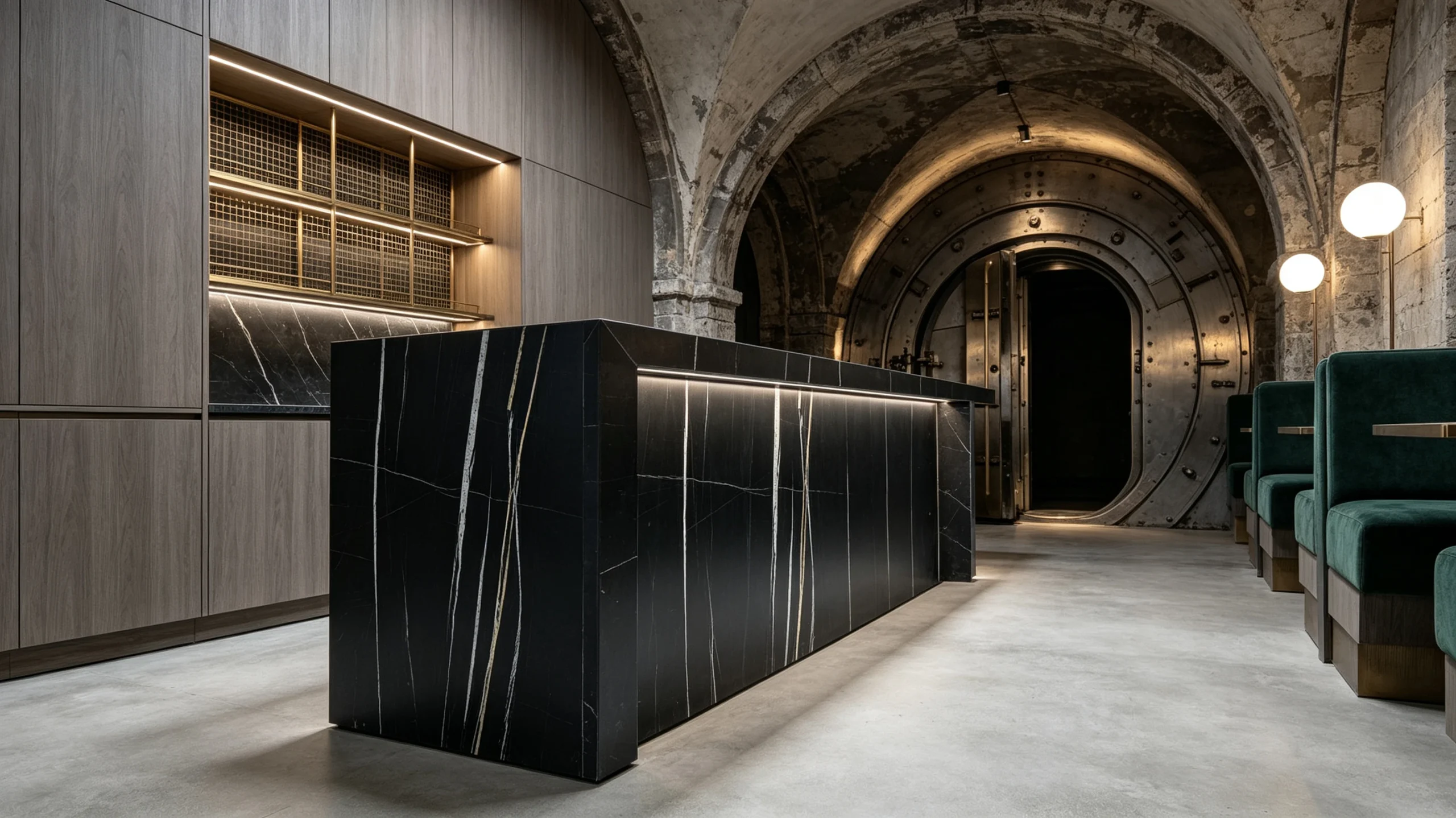 Calacatta Sahara Noir Stone Basyx Marble Bar