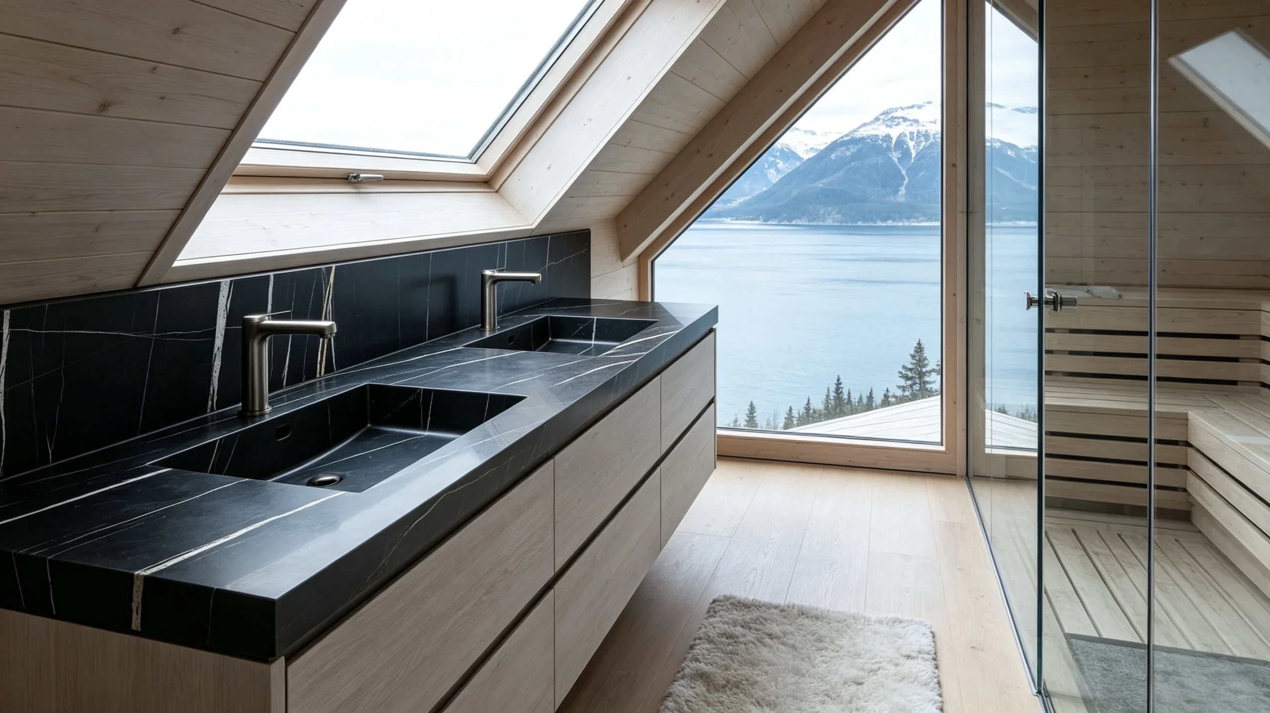 Calacatta Sahara Noir Stone Basyx Marble Bathroom Vanity
