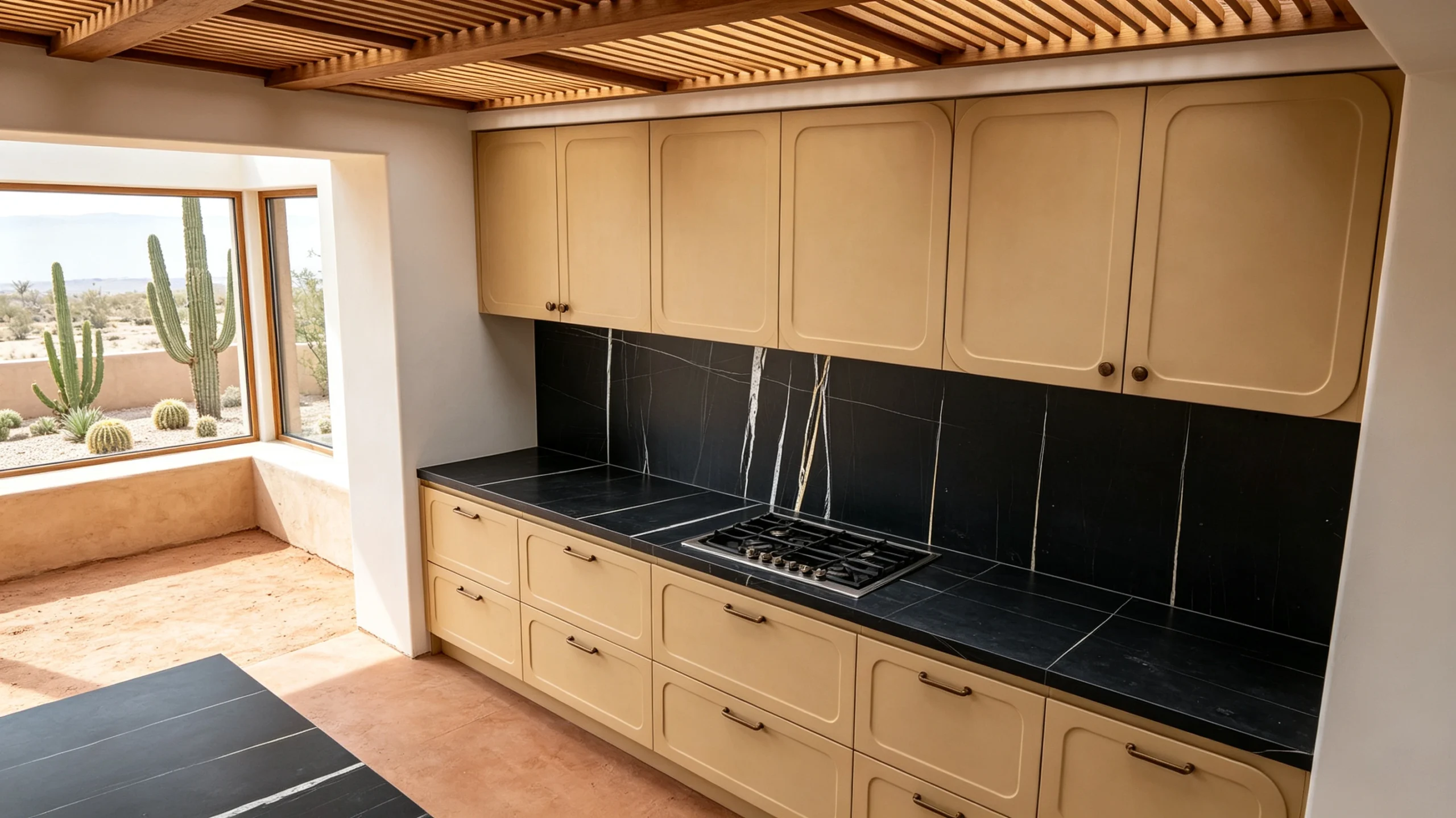 Calacatta Sahara Noir Stone Basyx Marble Kitchen Backsplash