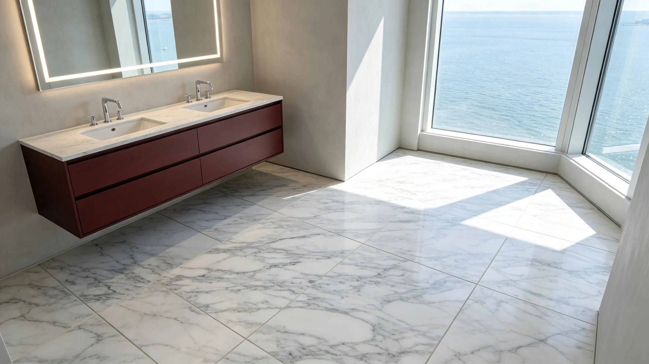 Calacatta Tucci Rq Marble Bathroom Floor