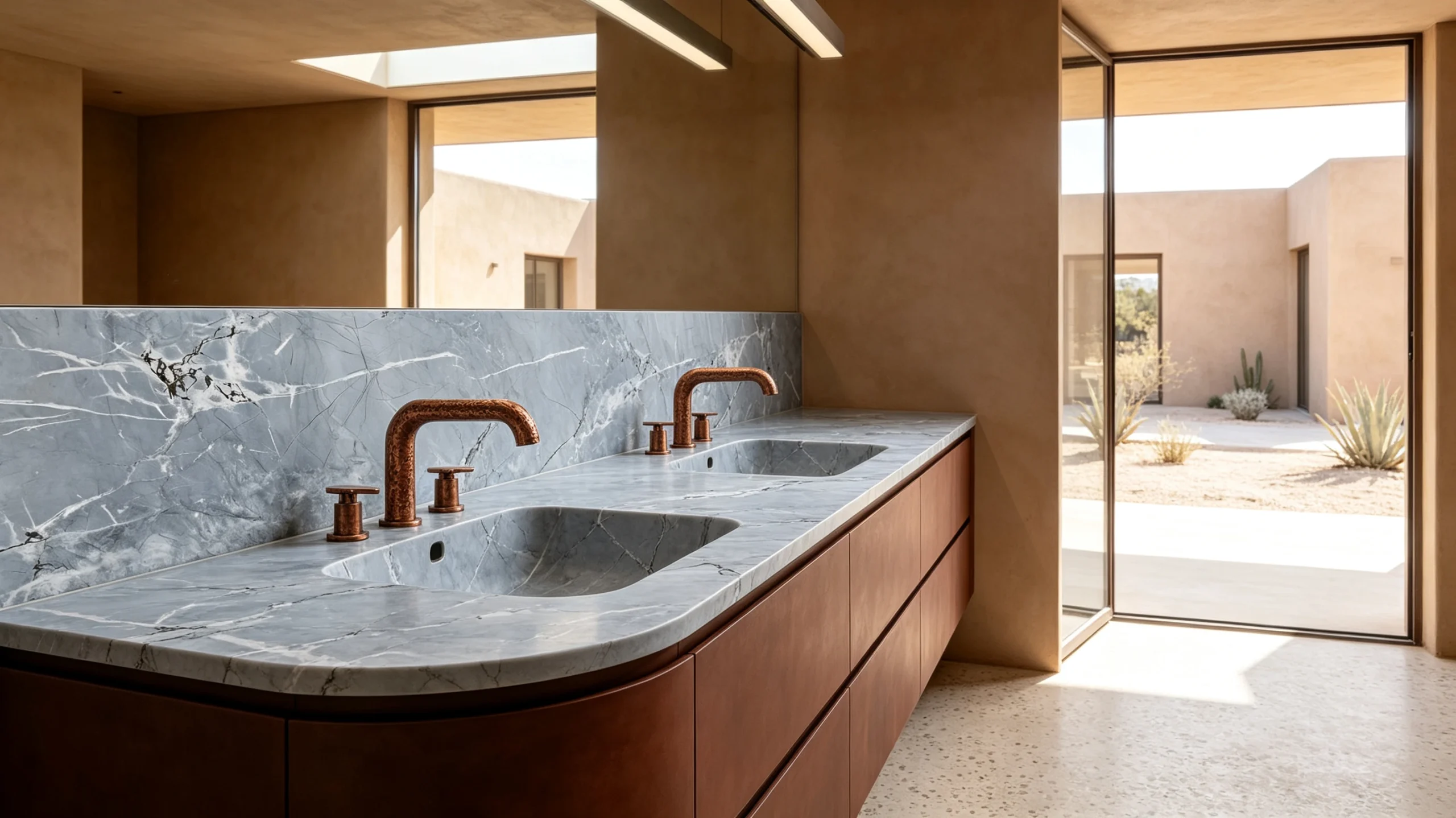 Calacatta Vaticano Stone Basyx Marble Bathroom Vanity