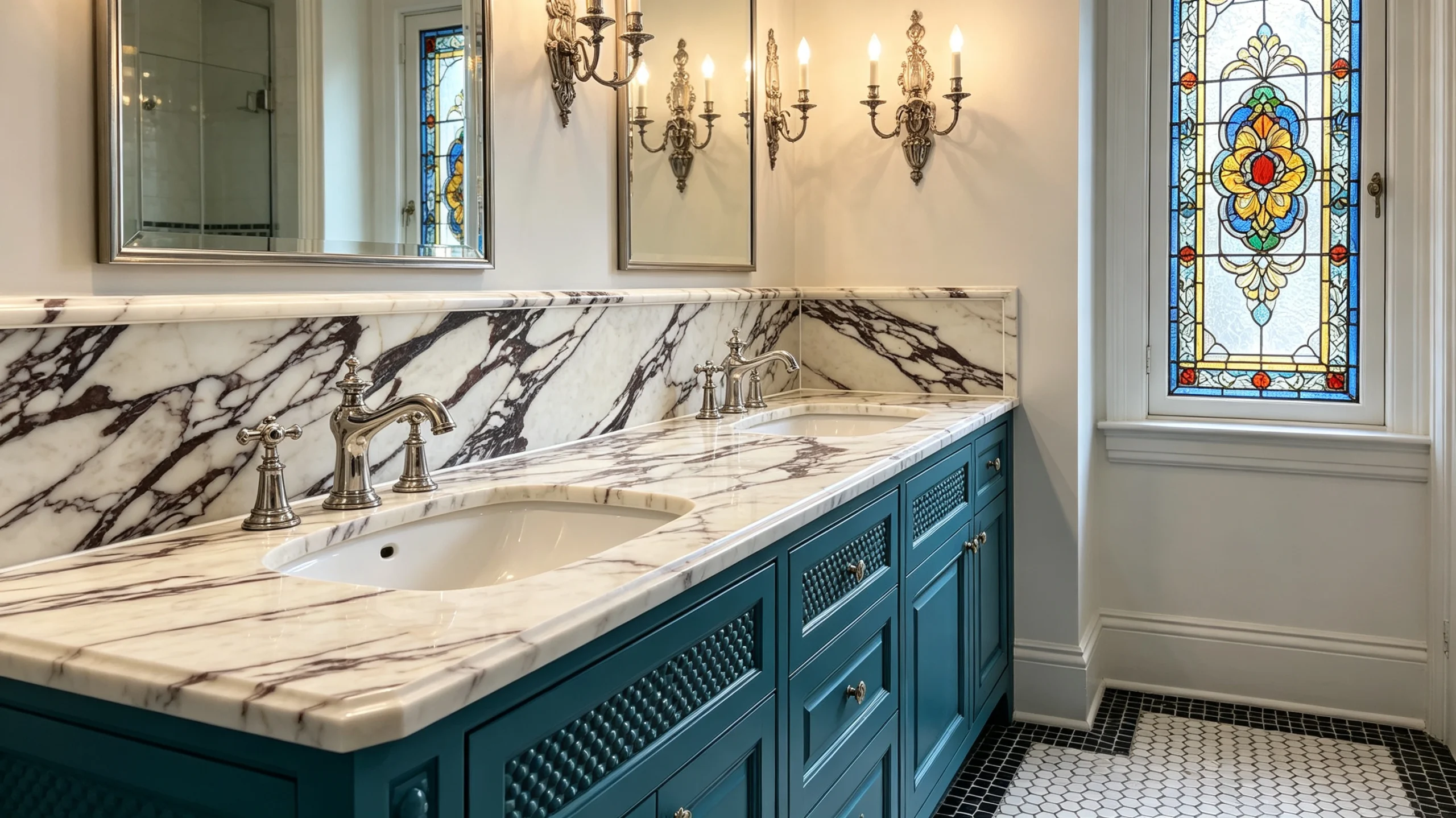 Calacatta Viola Rq Marble Bathroom Backsplash